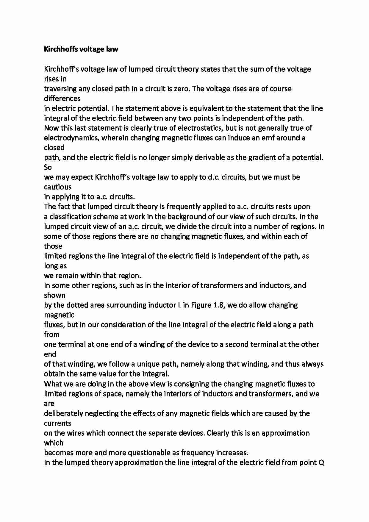 Kirchhoffs voltage law - wykład - strona 1