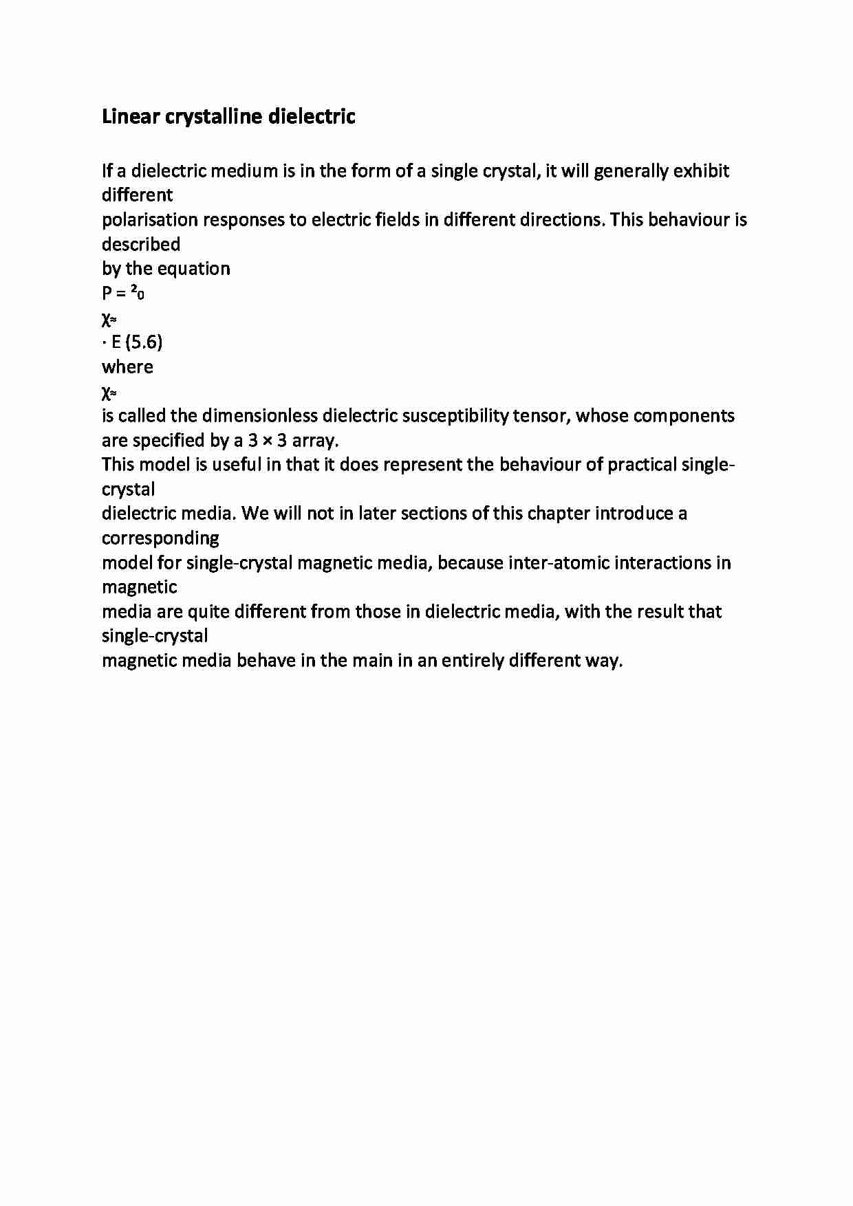 Linear crystalline dielectric - wykład - strona 1