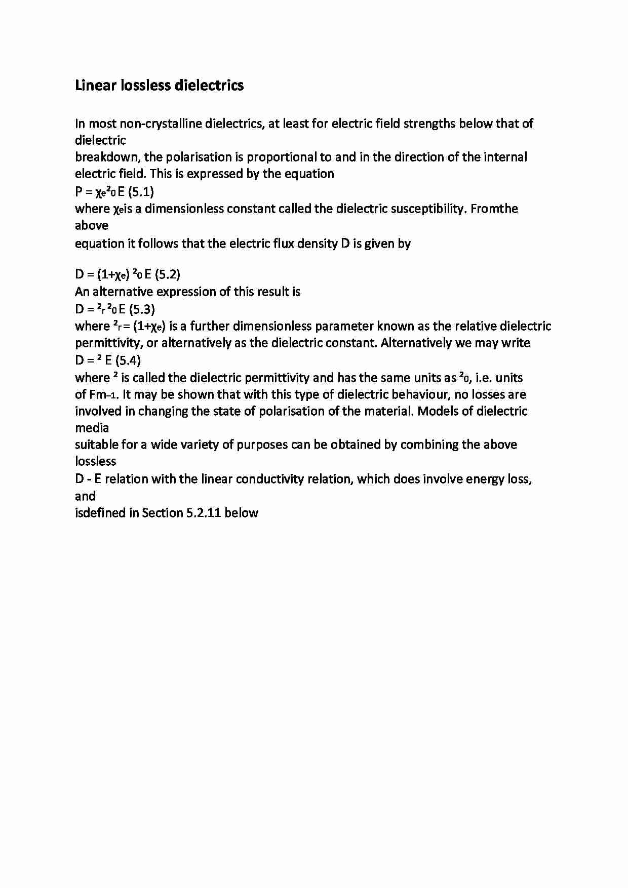 Linear lossless dielectrics - wykład - strona 1