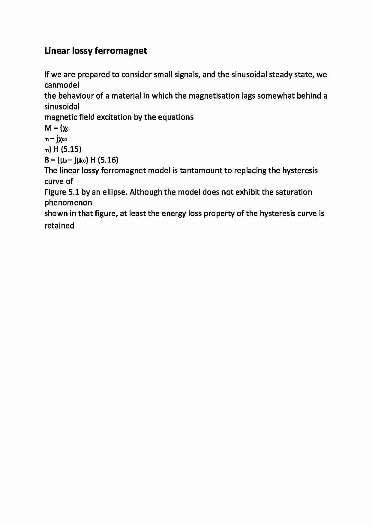 Linear lossy ferromagnet - opracowanie - strona 1