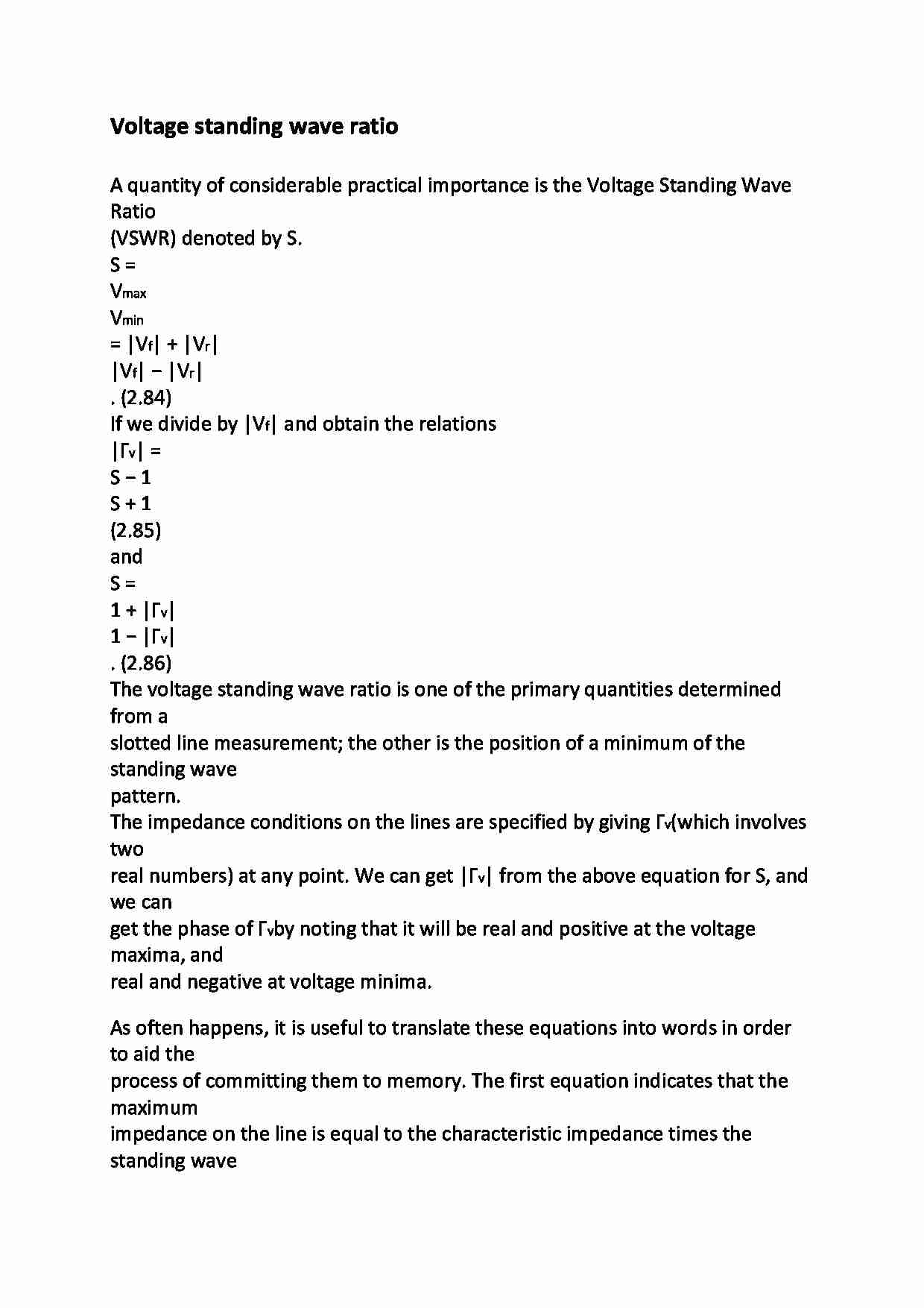 Voltage standing wave ratio DMD - opracowanie - strona 1