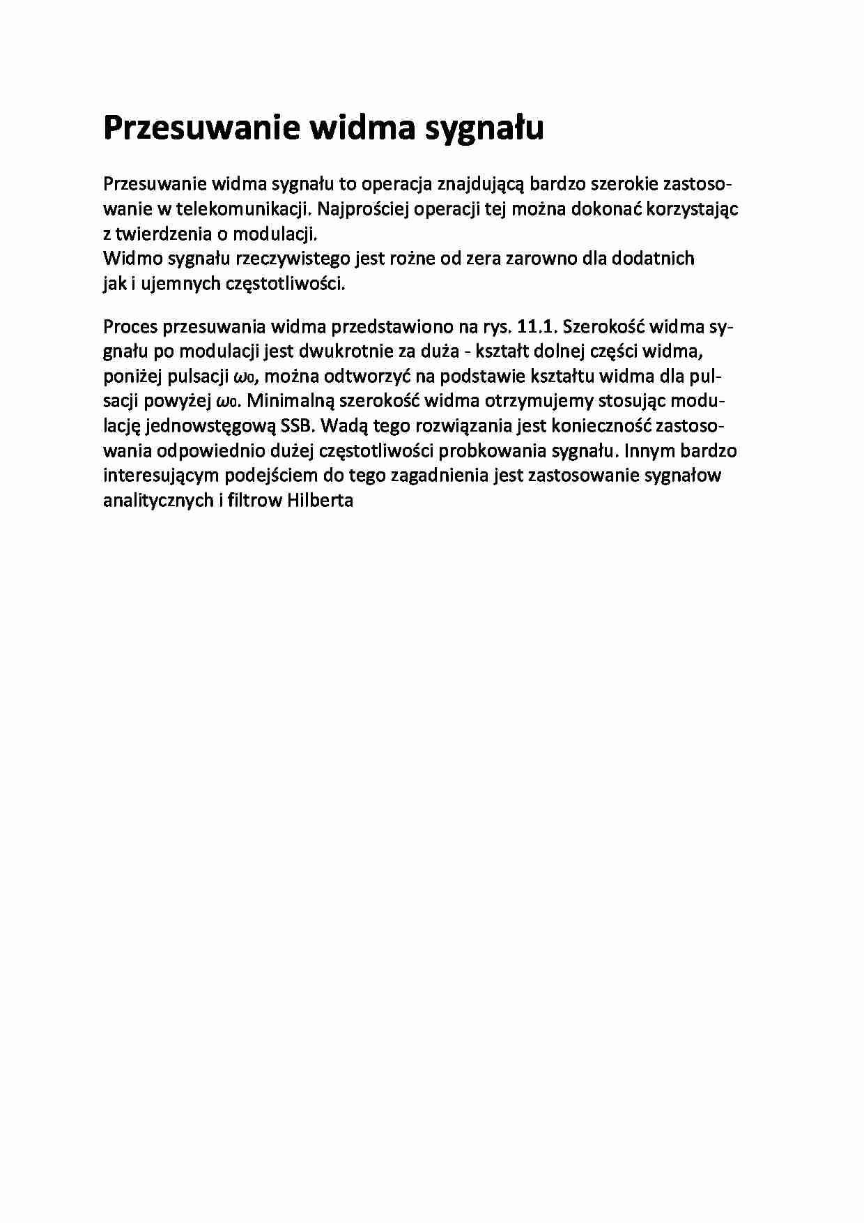 Przesuwanie widma sygnału - wykład - strona 1