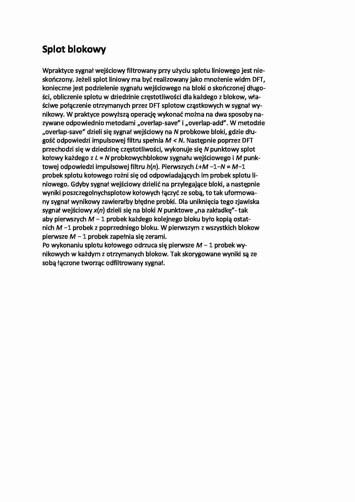 Splot blokowy - wykład - strona 1