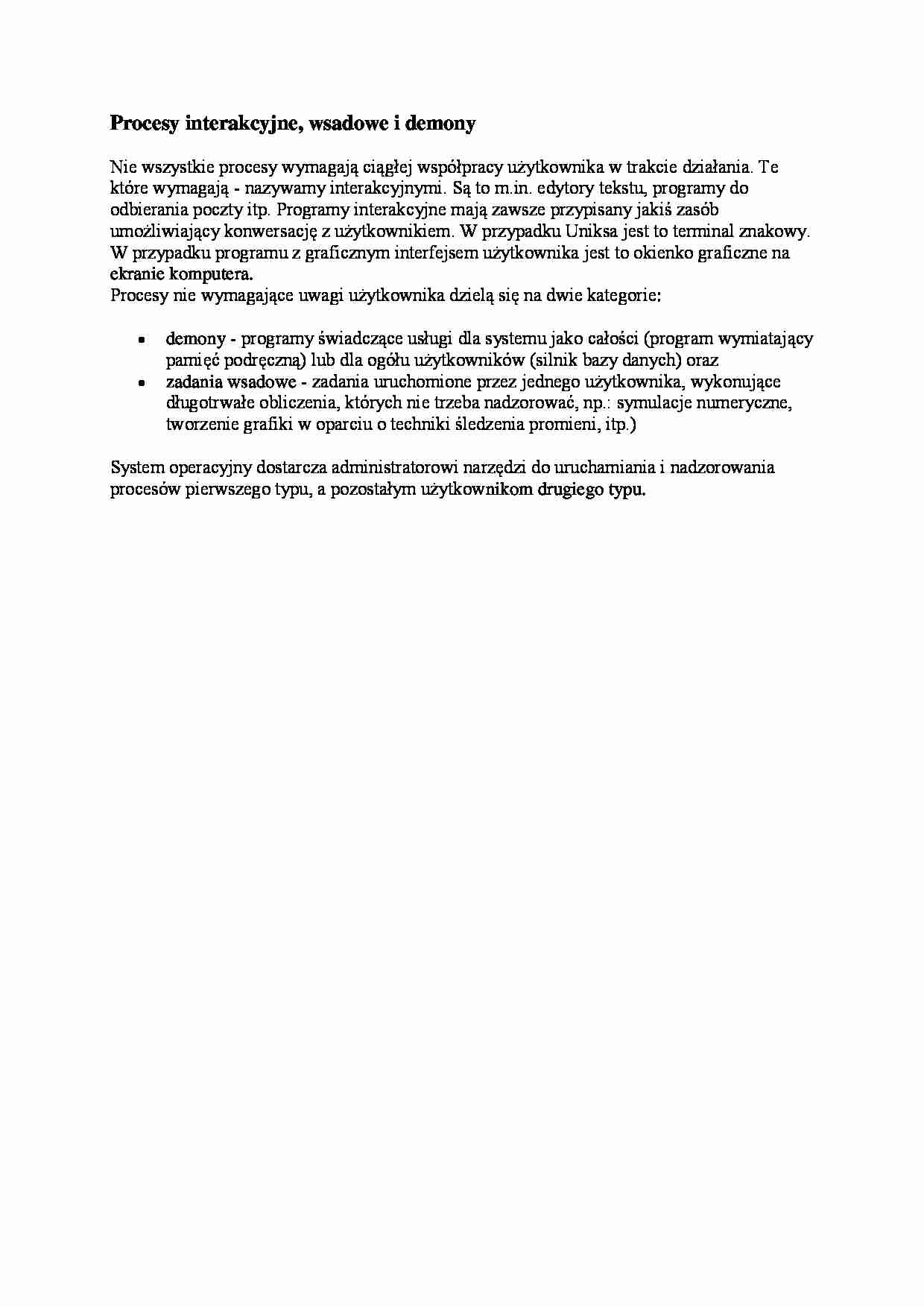 Procesy interakcyjne - opracowanie - strona 1