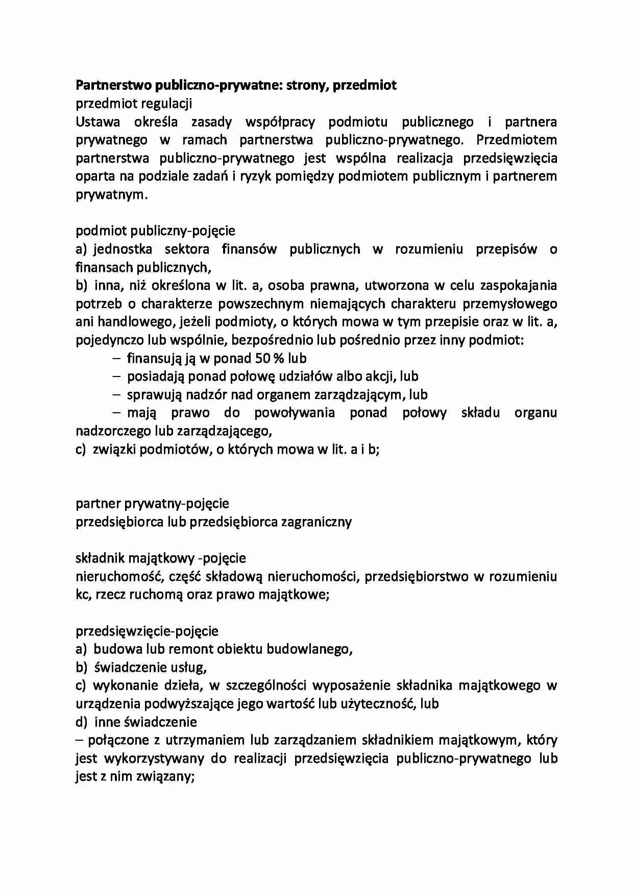 Partnerstwo publiczno prywatne strony podmiot - strona 1
