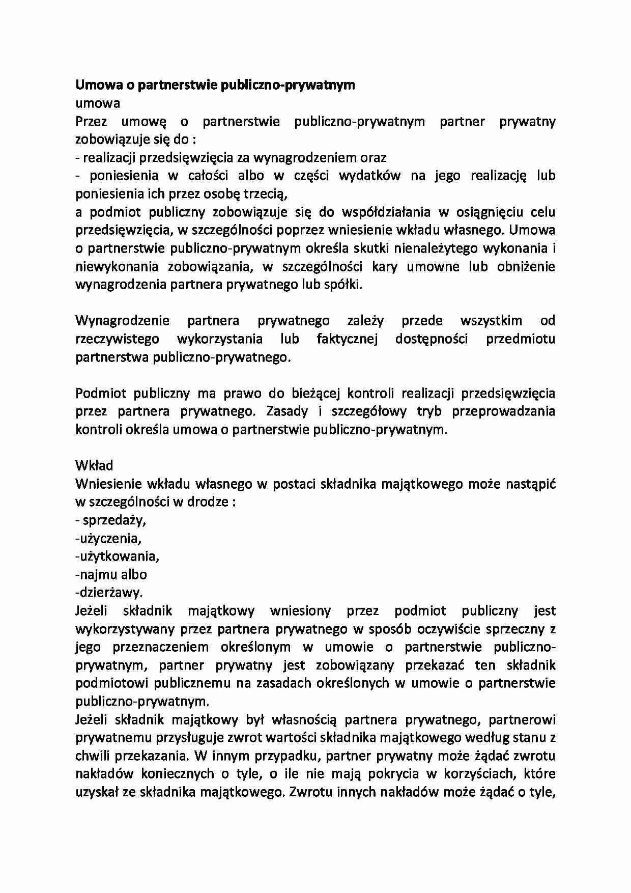 Umowa o partnerstwie publiczno - strona 1