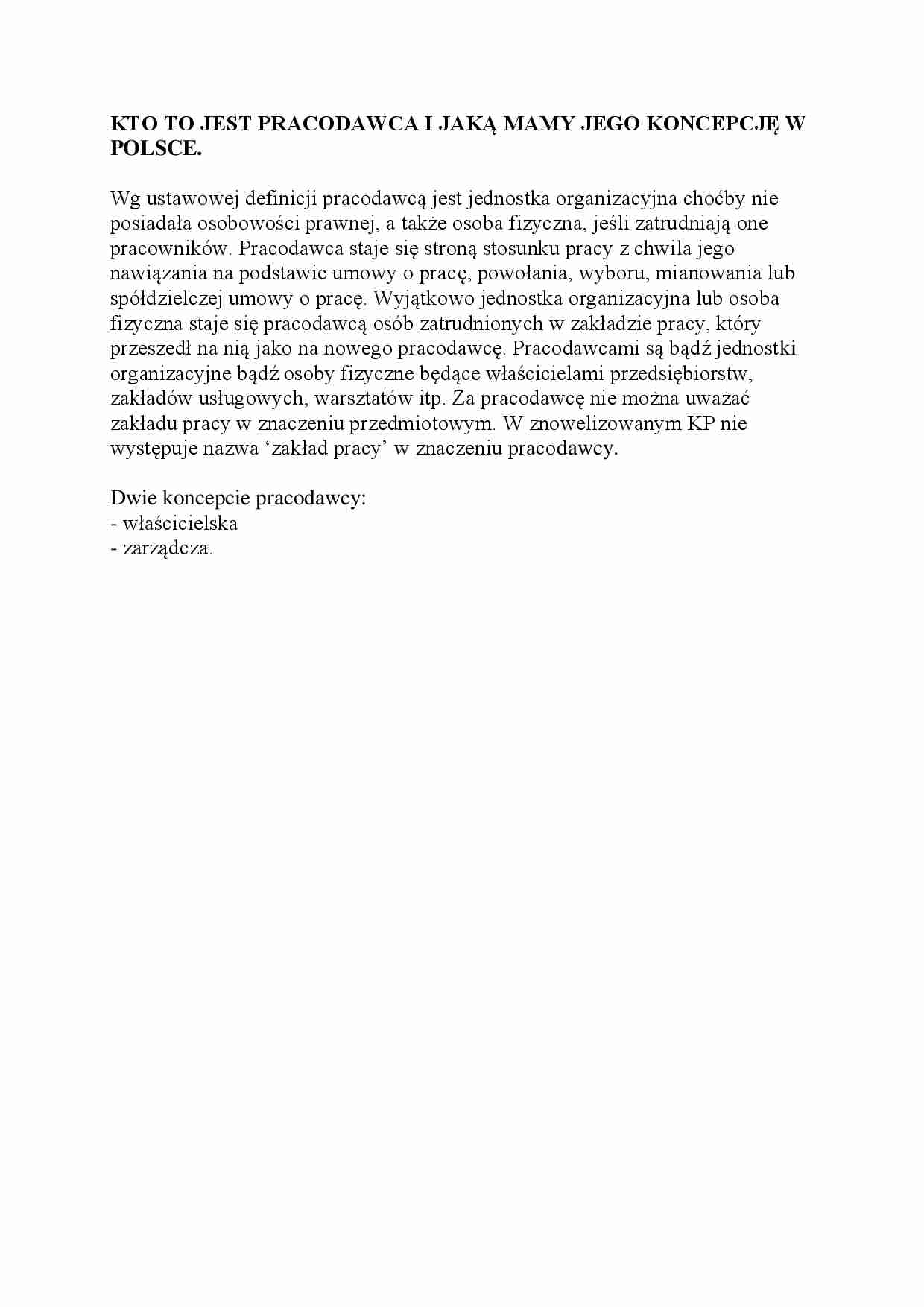 Pracodawca i jego koncepcje w Polsce - strona 1