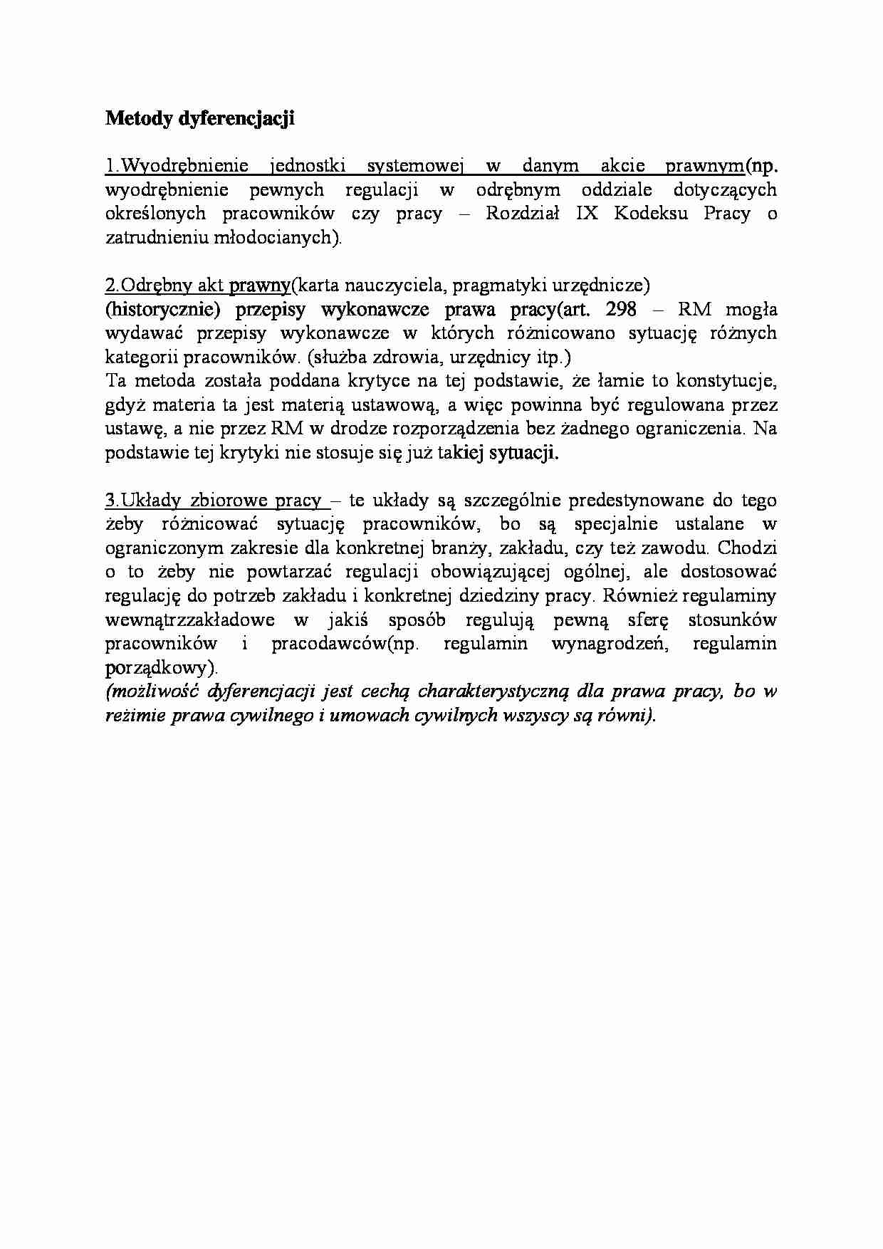 Metody dyferencjacji - wykład - strona 1