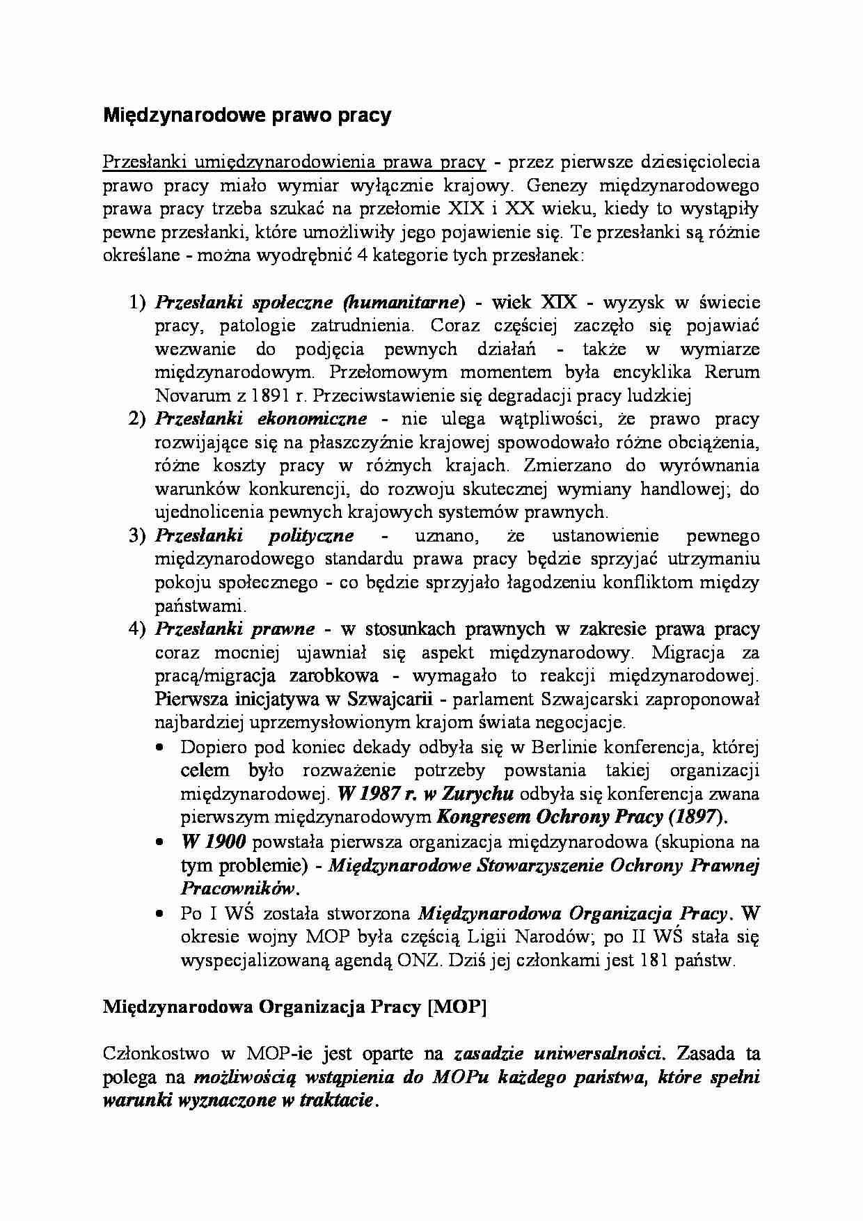 Międzynarodowe prawo pracy - strona 1