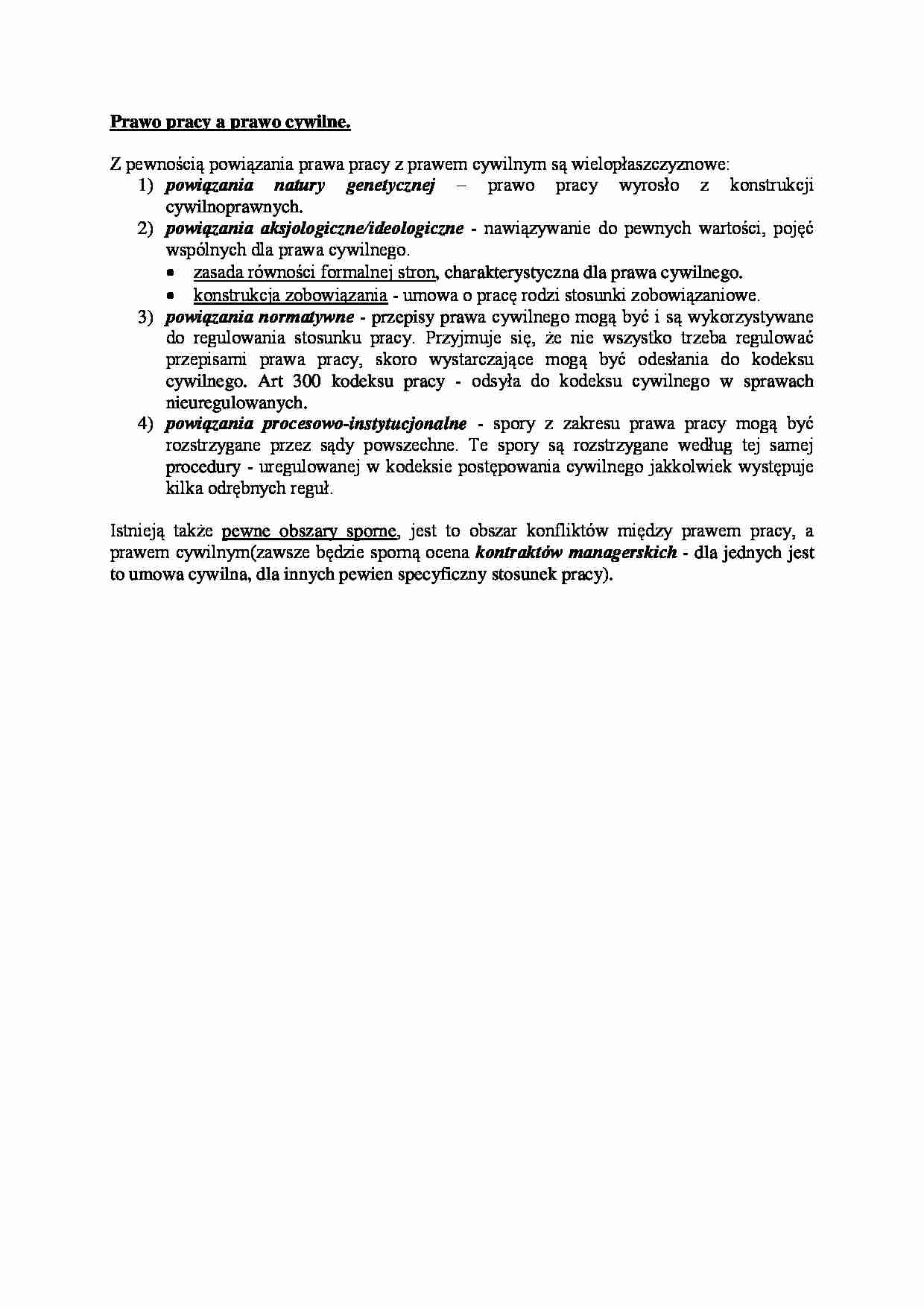 Prawo pracy a prawo cywilne - strona 1