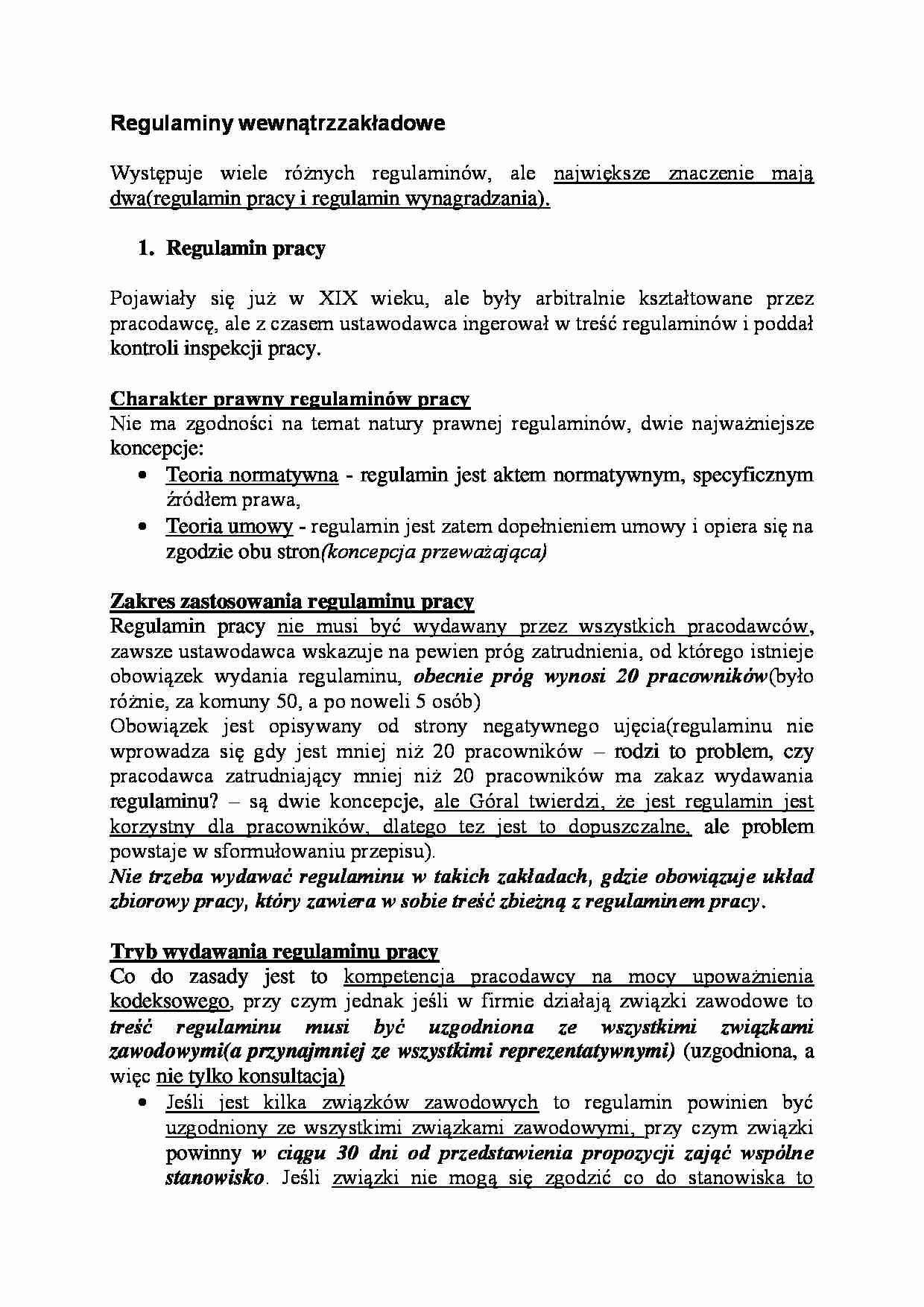 Regulaminy wewnątrzzakładowe - strona 1