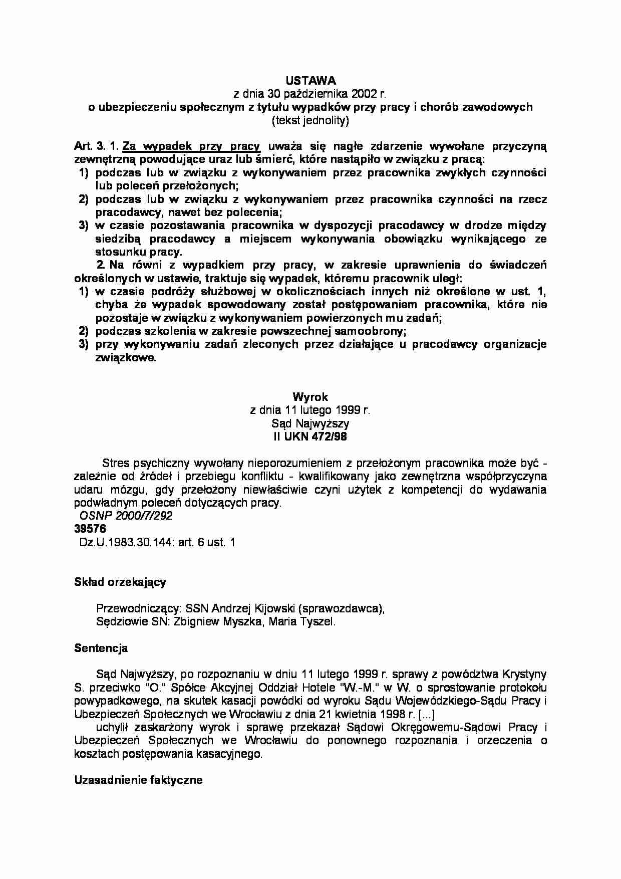 Orzeczenie - ustawa 2 - wykład - strona 1