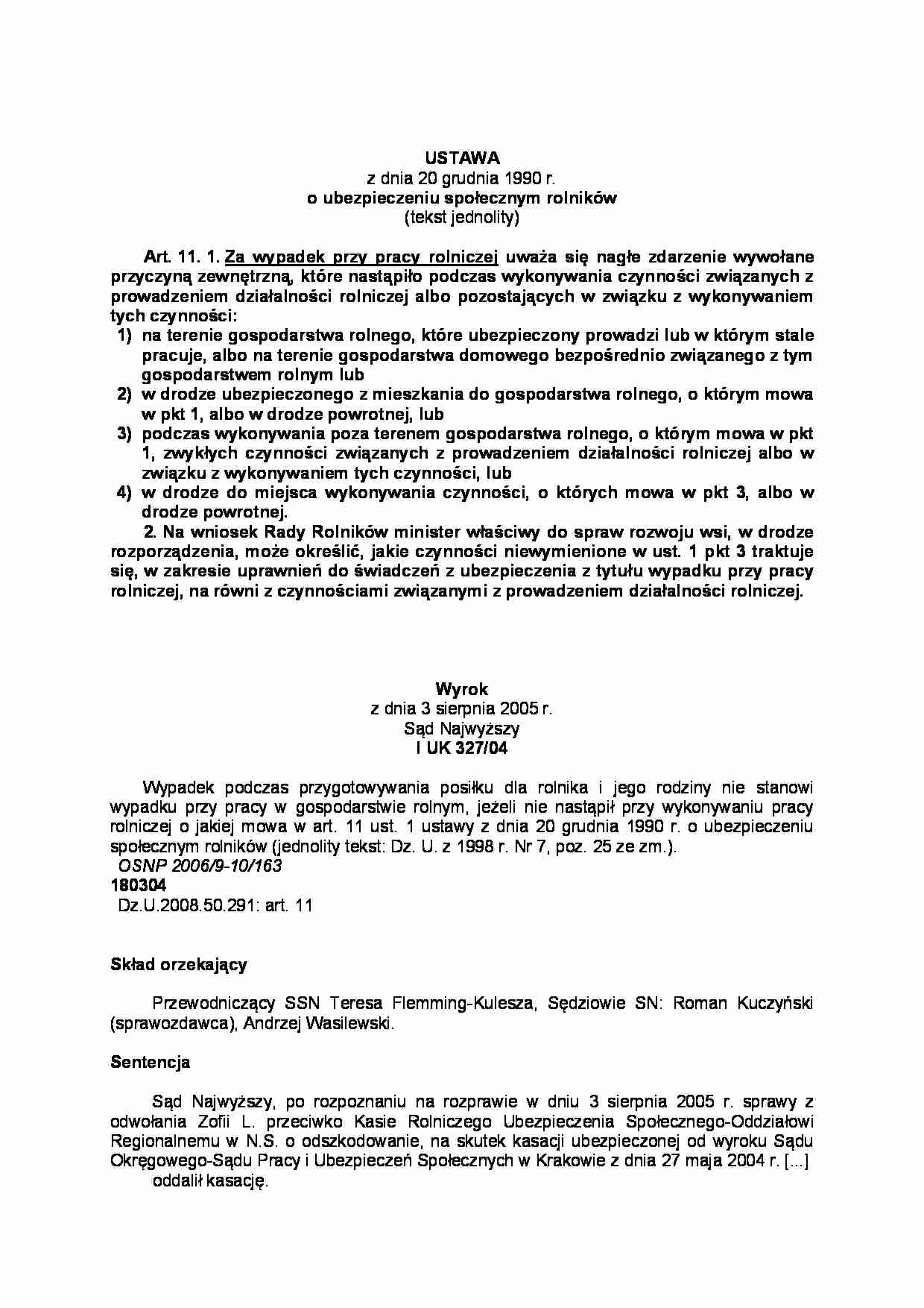 Orzeczenie - ustawa 3 - wykład - strona 1