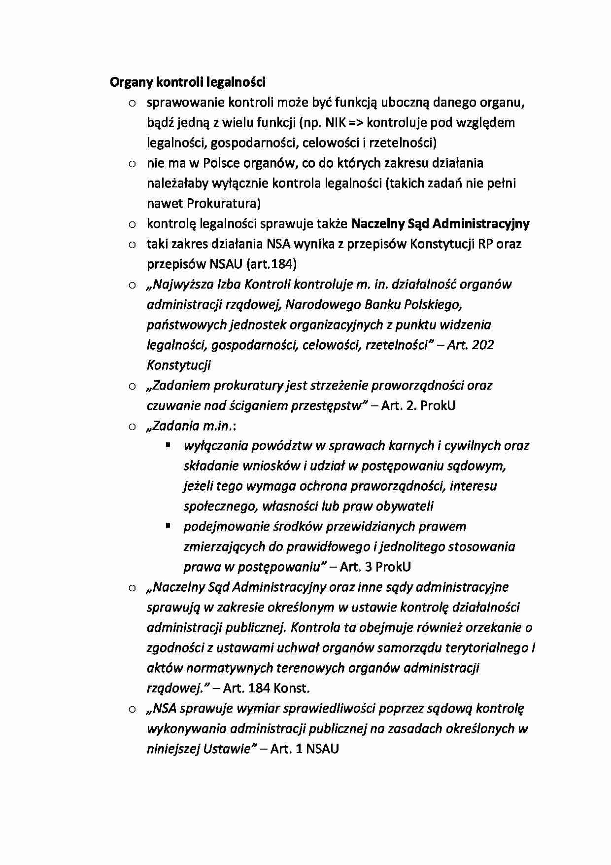 Organy kontroli legalności - strona 1
