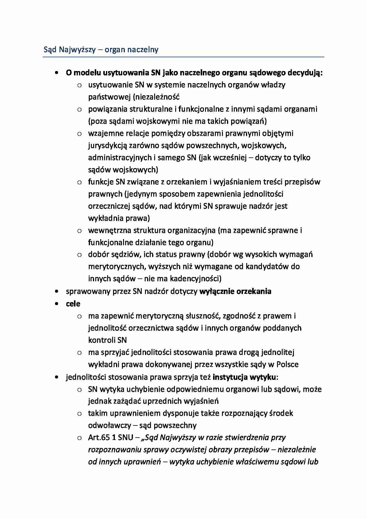 Sąd Najwyższy - wykład - strona 1