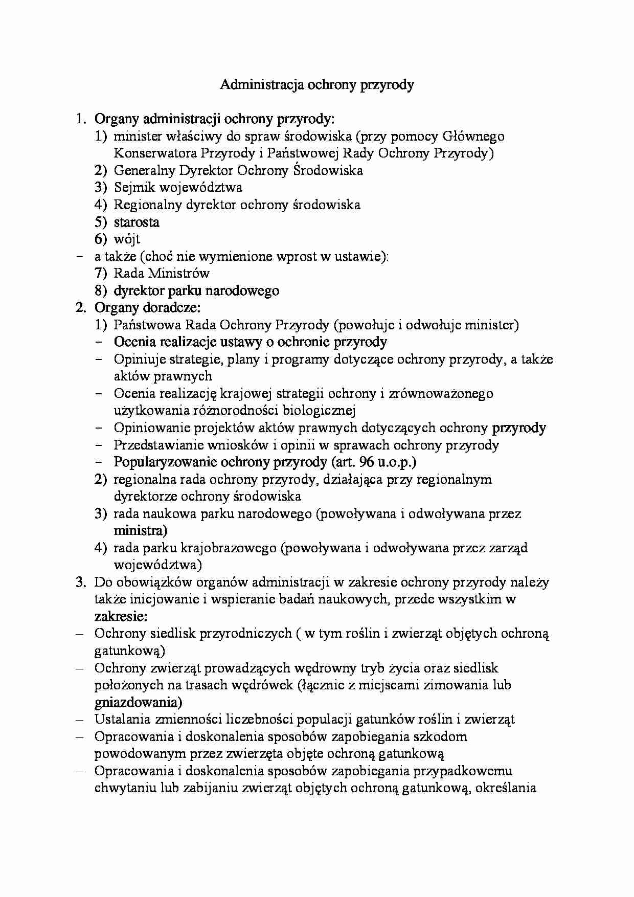 Administracja ochrony przyrody - strona 1