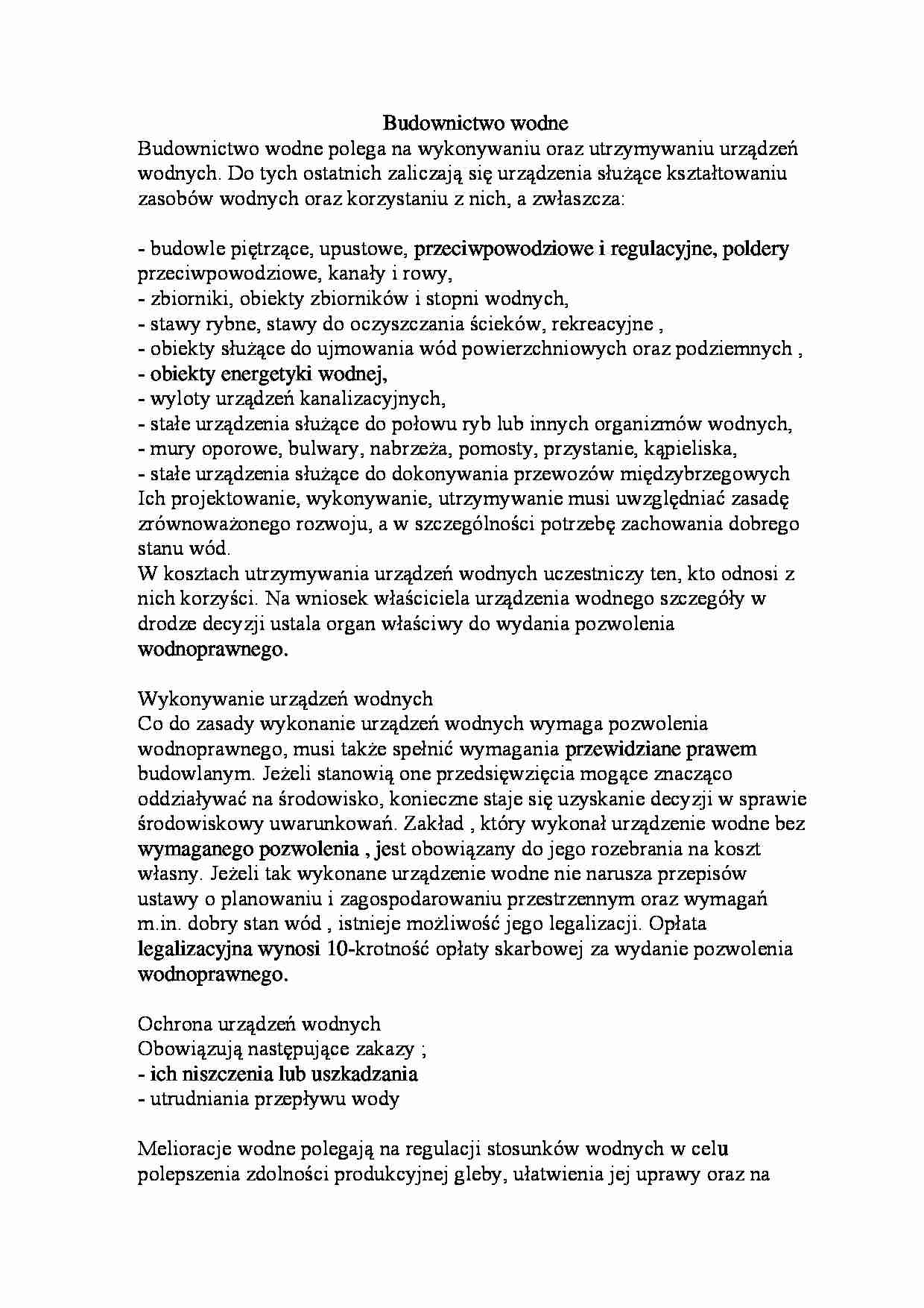 Budownictwo wodne - wykład - strona 1