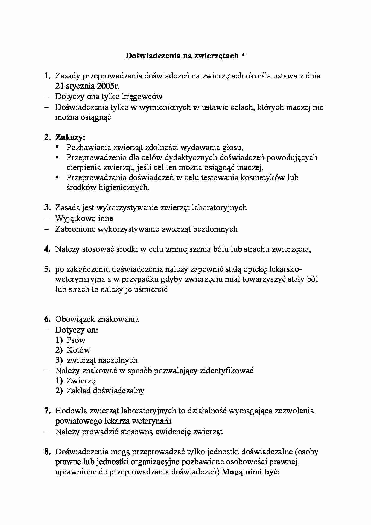 Doświadczenia na zwierzętach - strona 1