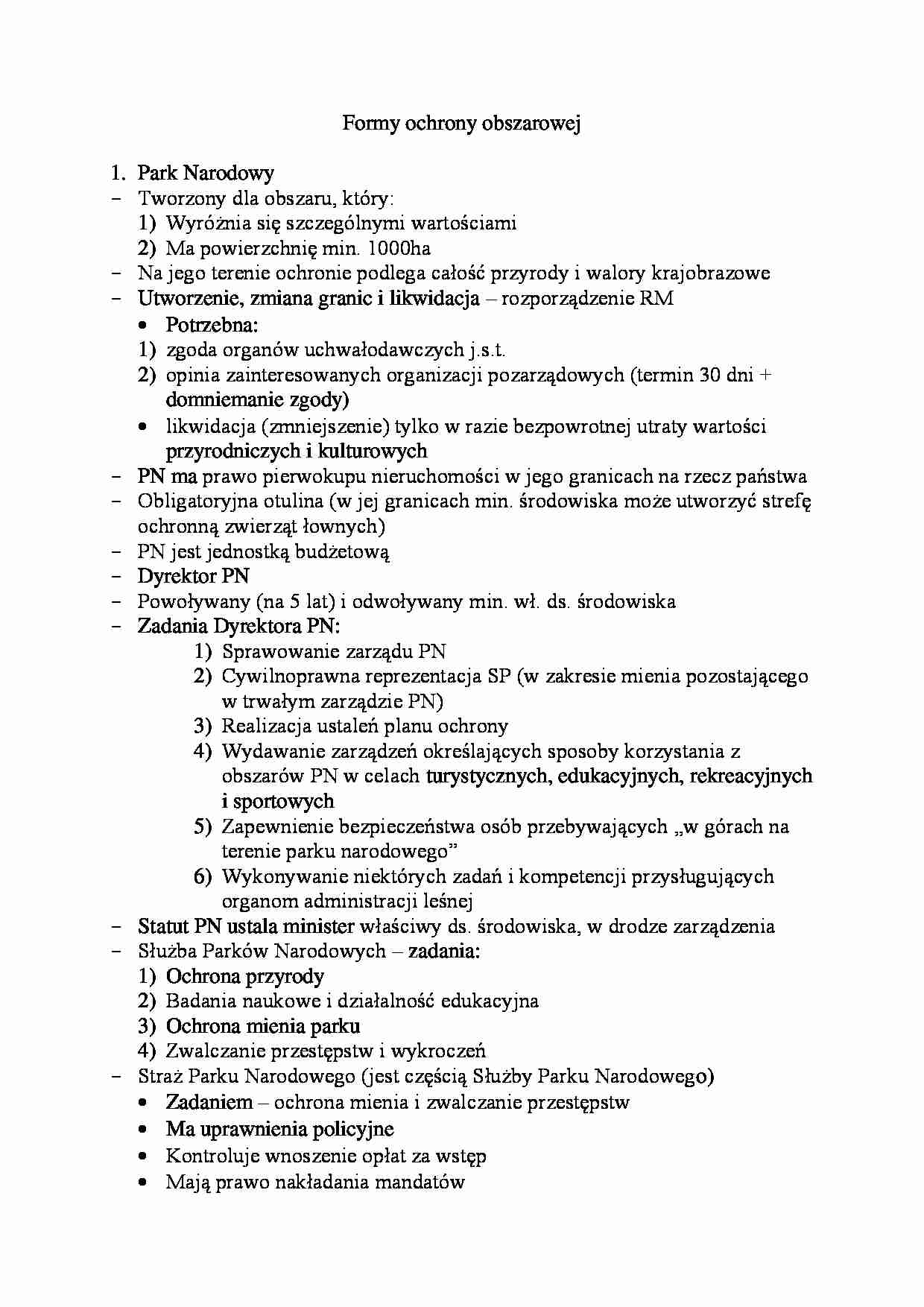 Formy ochrony obszarowej - strona 1