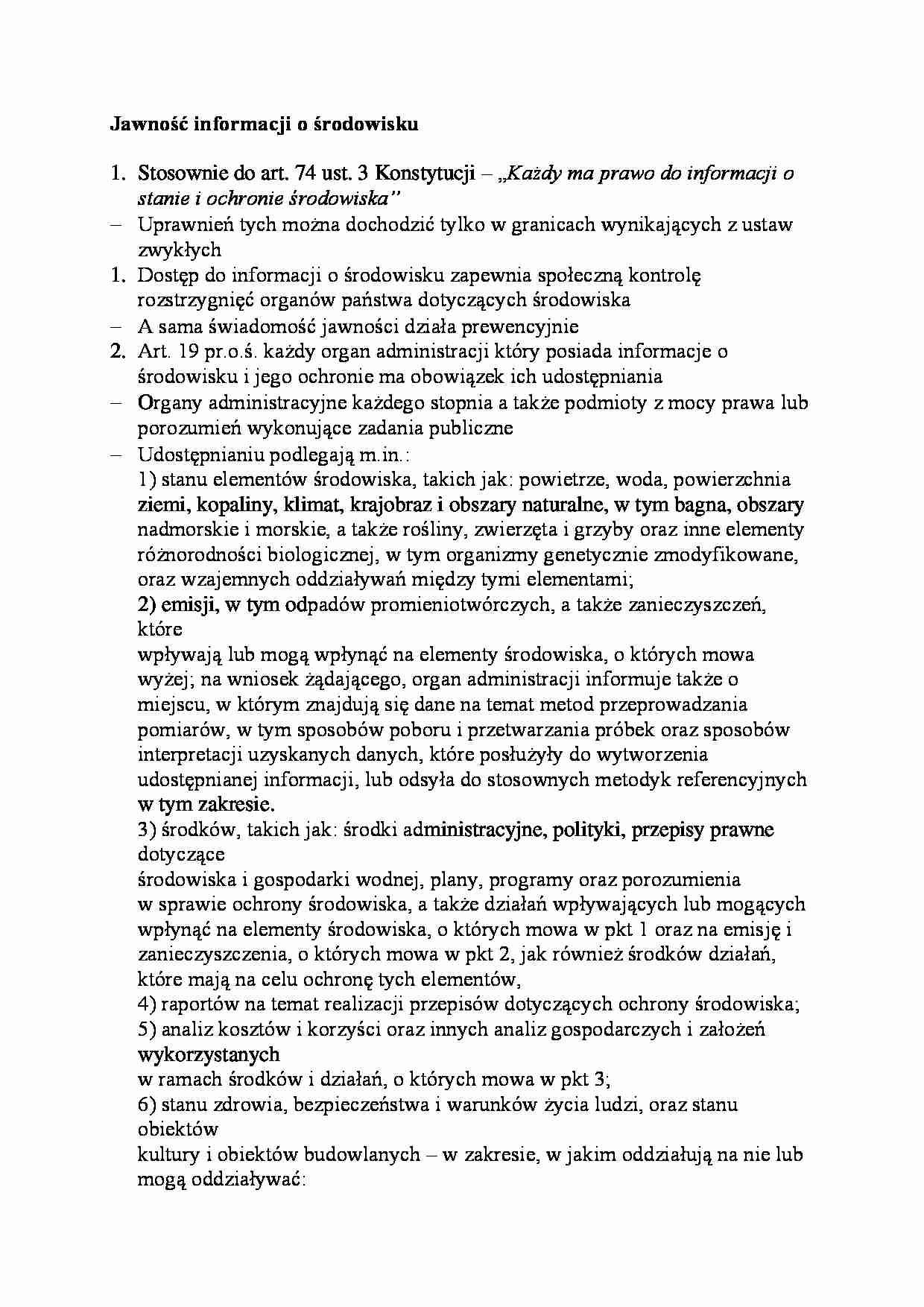 Jawność informacji o środowisku - strona 1