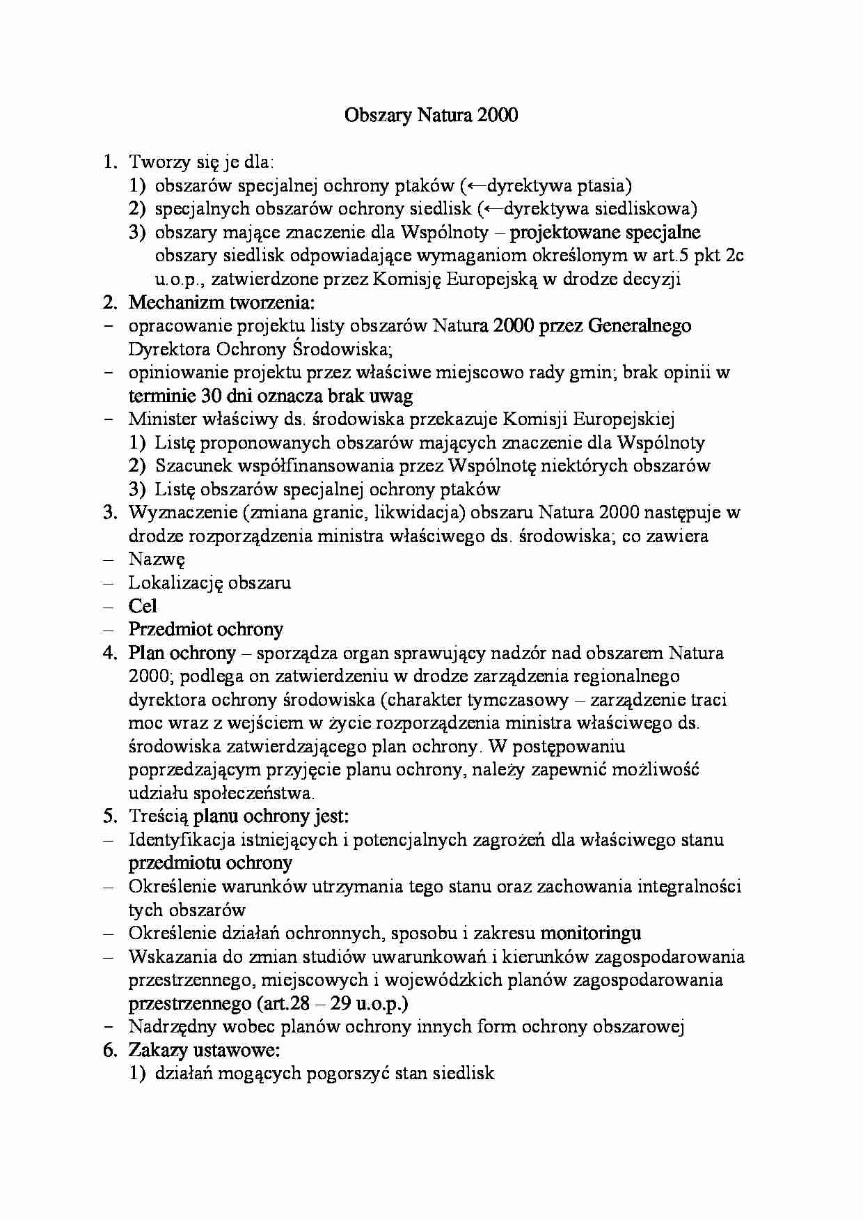 Obszary Natura 2000 - strona 1