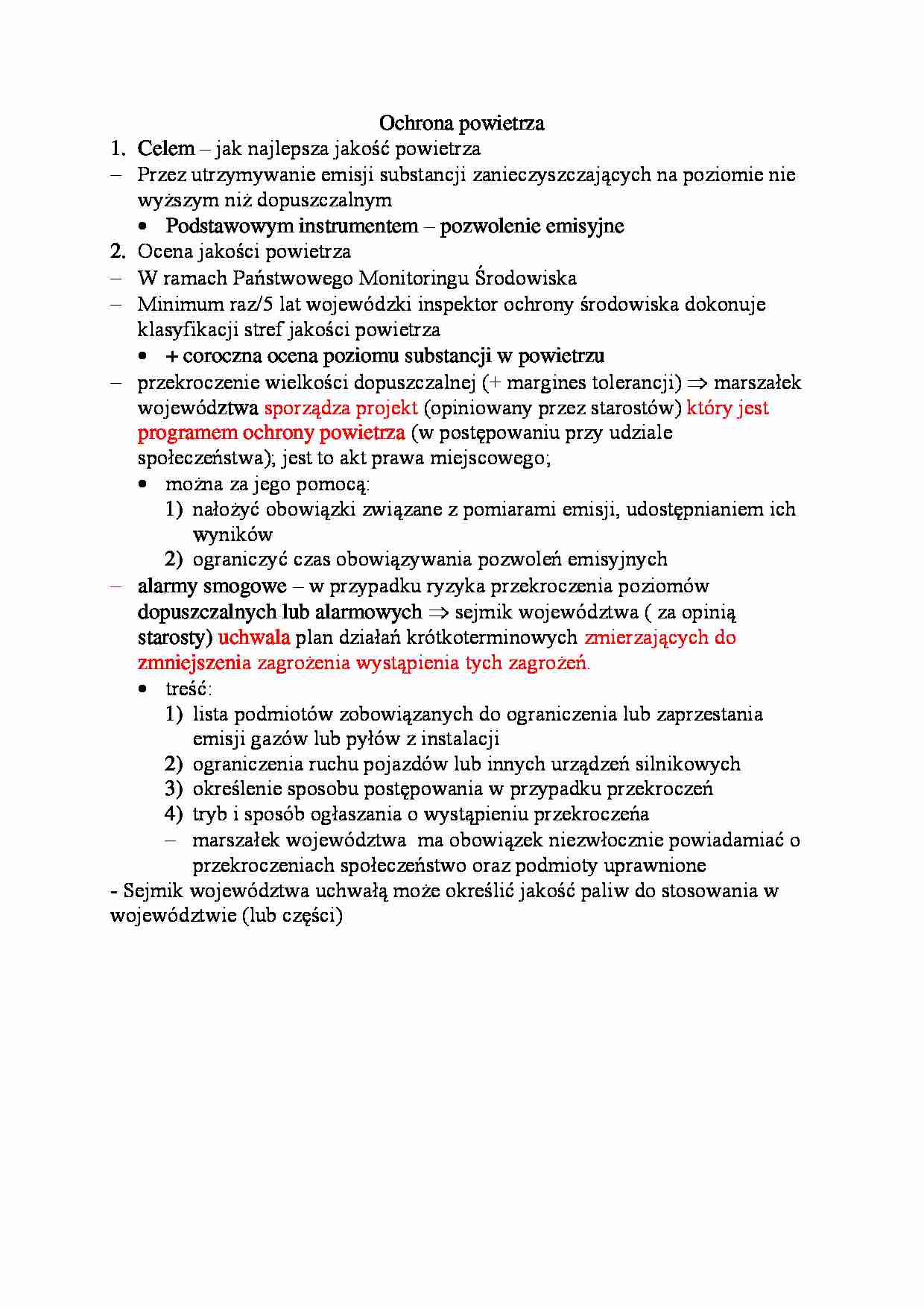 Ochrona powietrza - wykład - strona 1