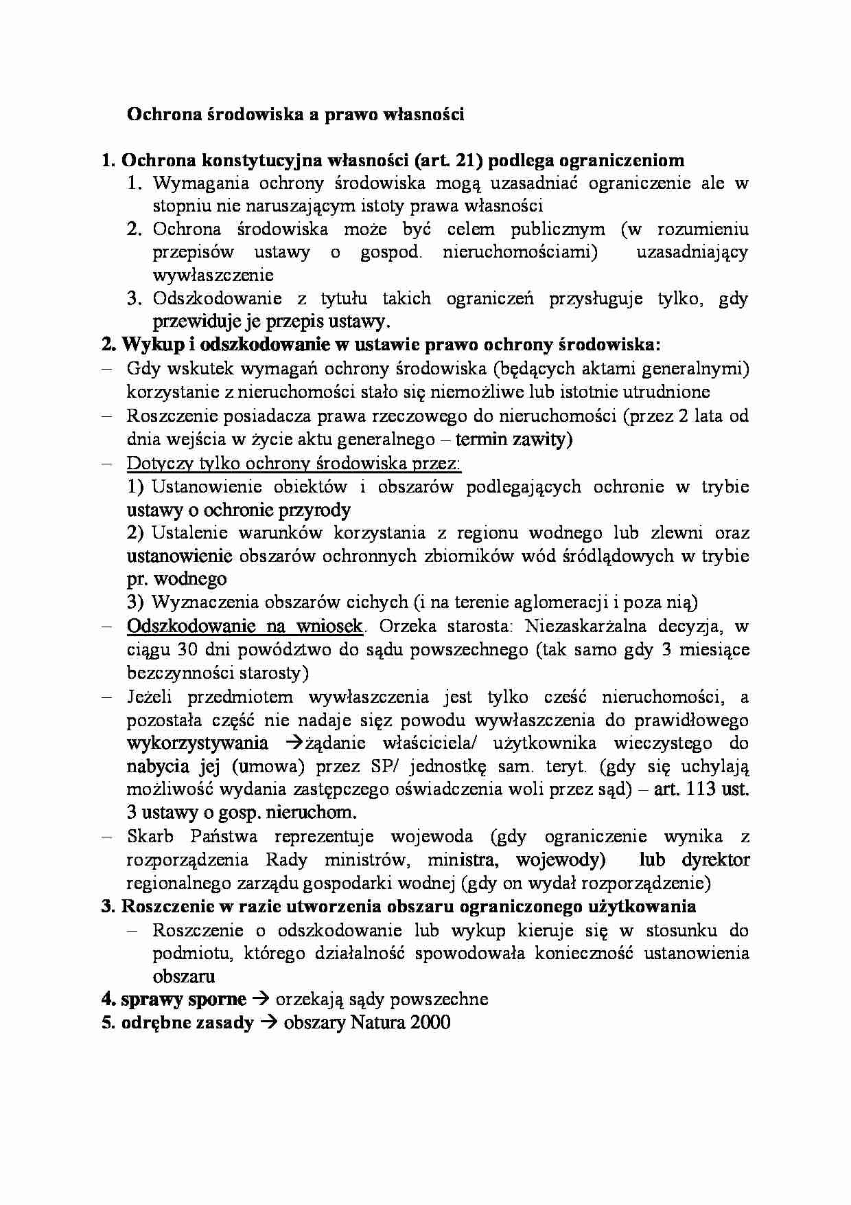 Ochrona środowiska a prawo własności - strona 1