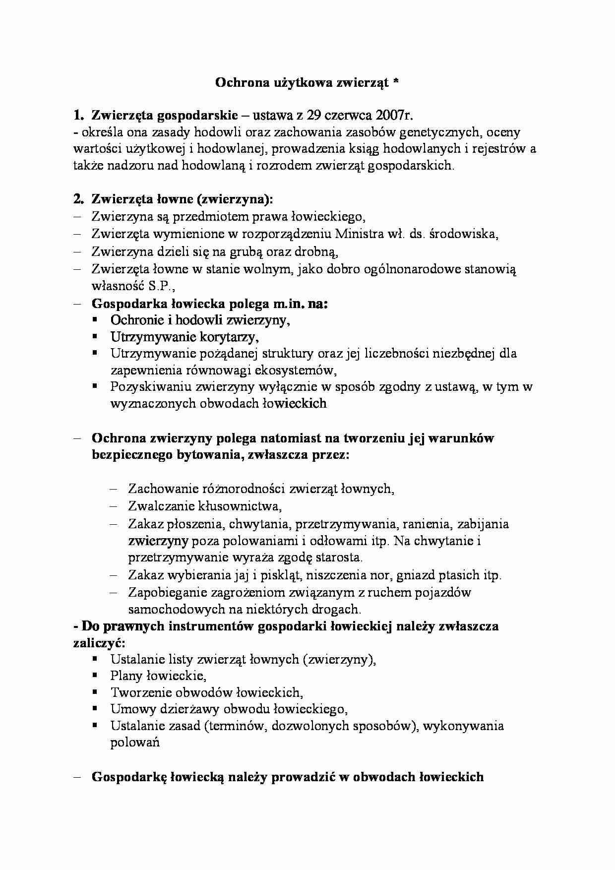 Ochrona użytkowa zwierząt - strona 1