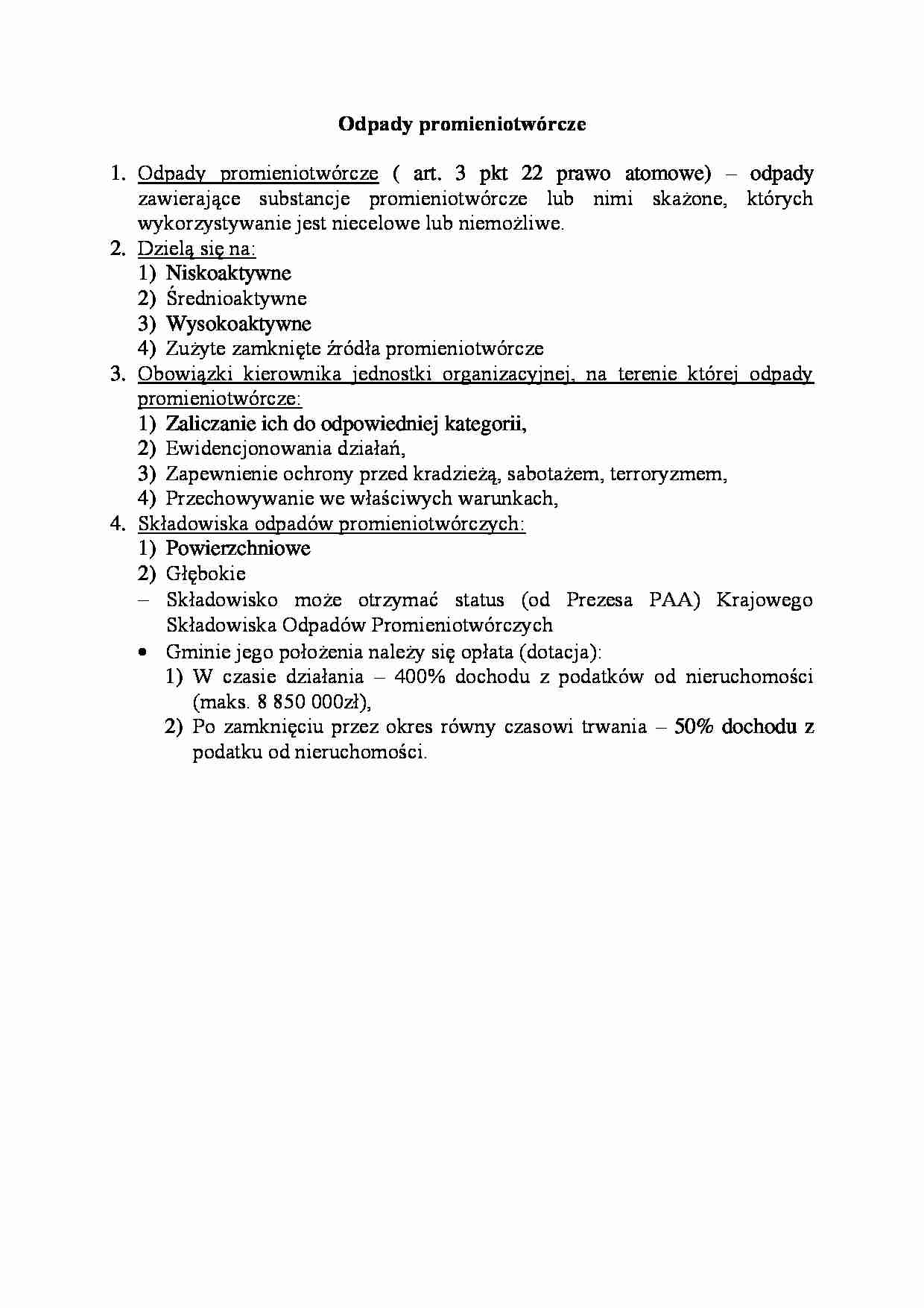 Odpady promieniotwórcze - wykład - strona 1