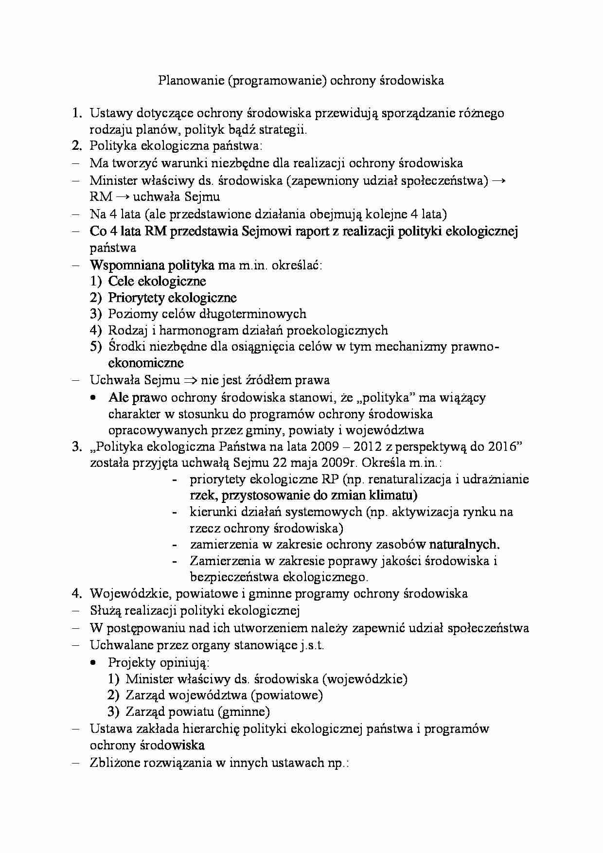 Planowanie ochrony środowiska - strona 1