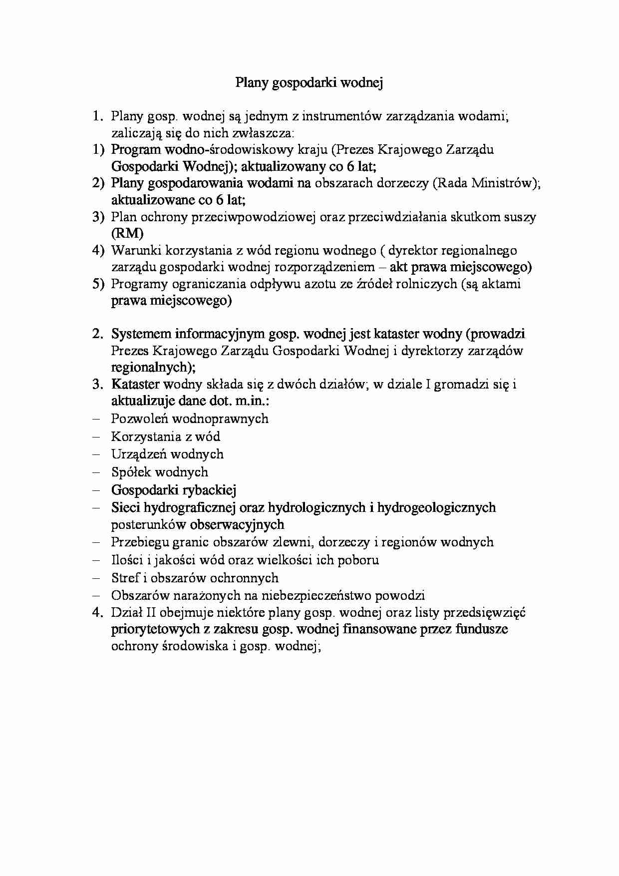 Plany gospodarki wodnej - strona 1