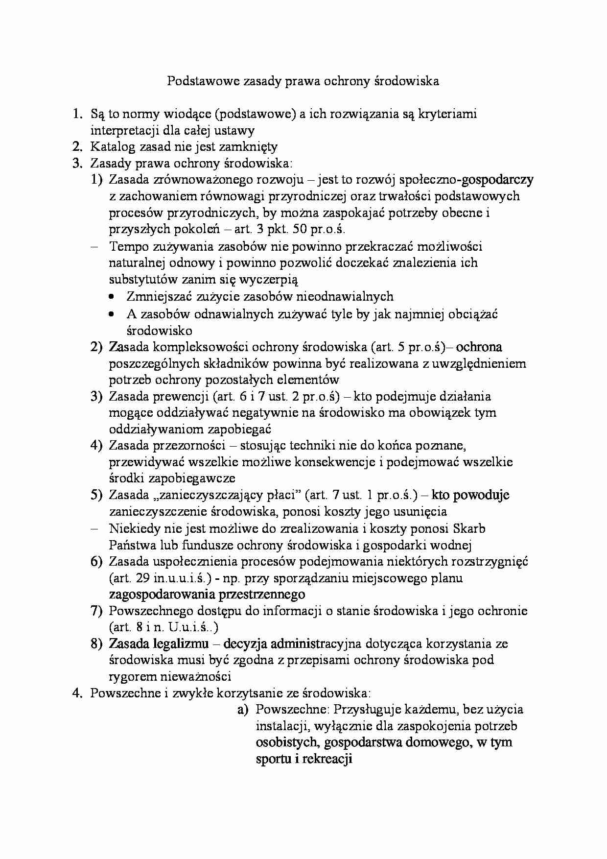 Podstawowe zasady prawa ochrony środowiska - strona 1