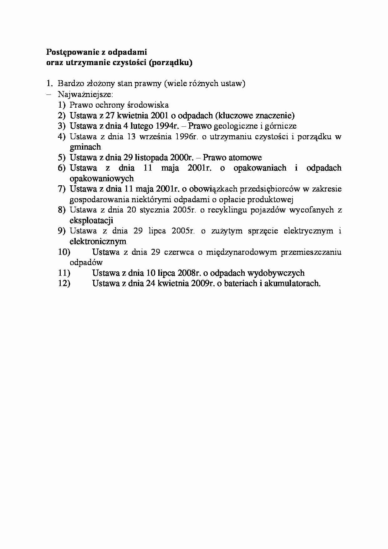 Postępowanie z odpadami - strona 1
