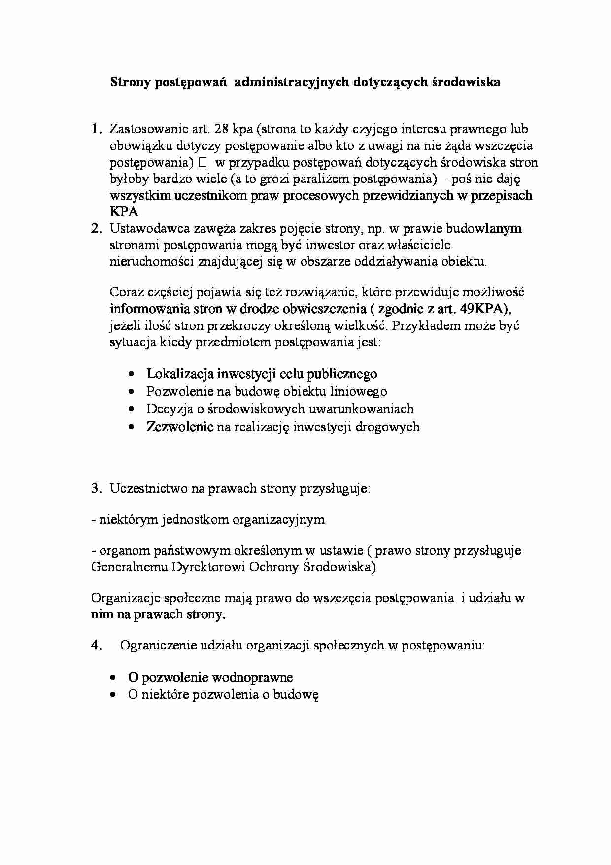 Strony postępowań administracyjnych dotyczących środowiska - strona 1