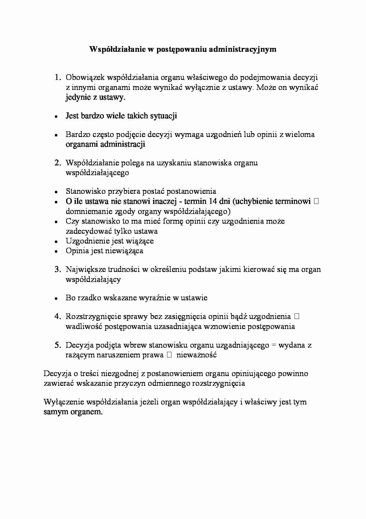 Współdziałanie w postępowaniu administracyjnym - strona 1