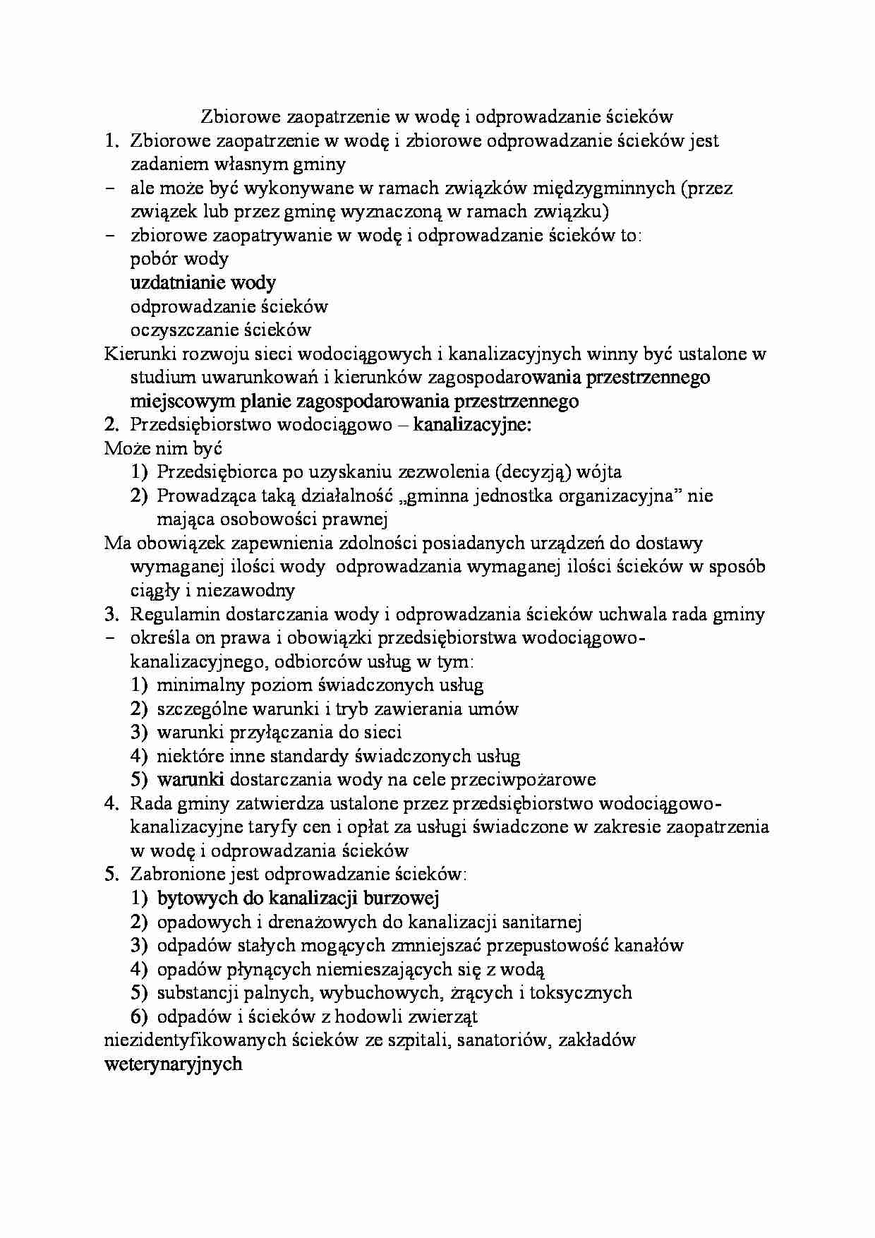 Zbiorowe zaopatrzenie w wodę i odprowadzanie ścieków - strona 1