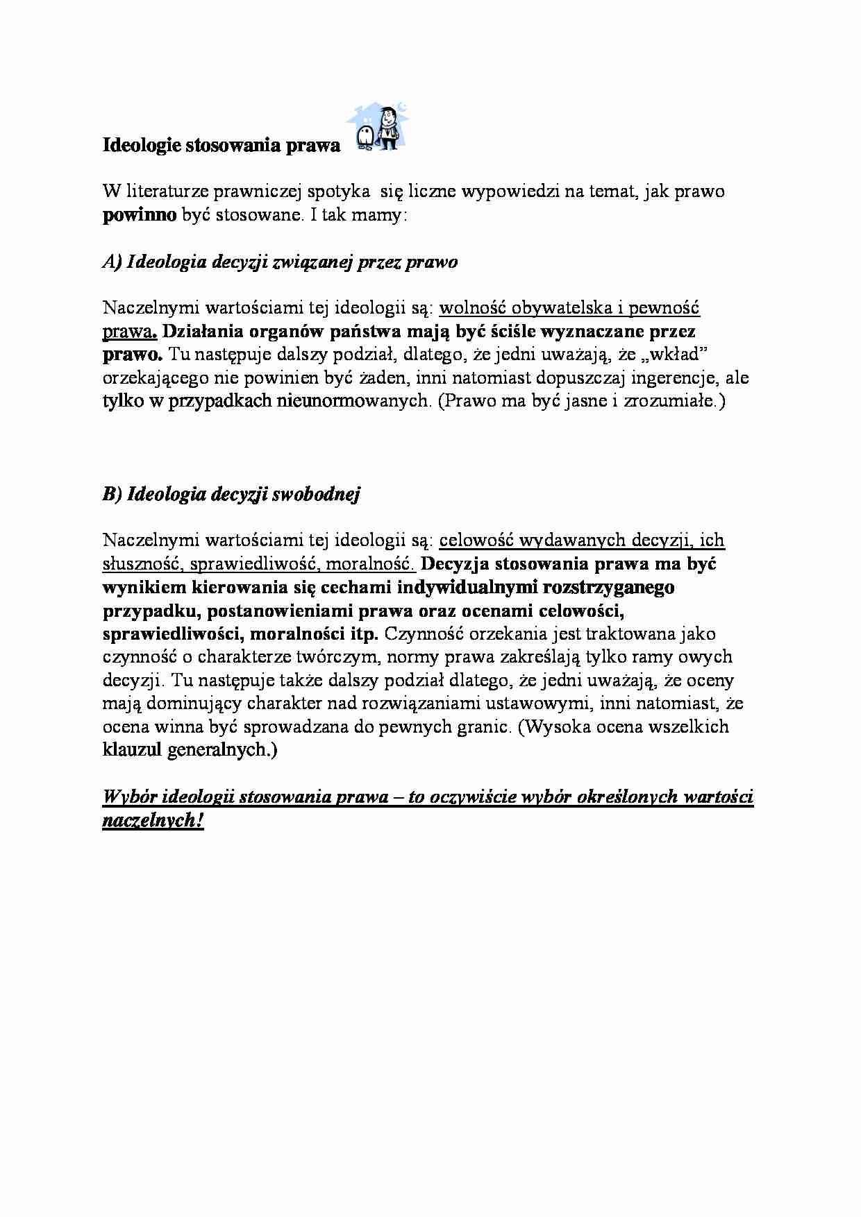 Ideologie stosowania prawa - strona 1