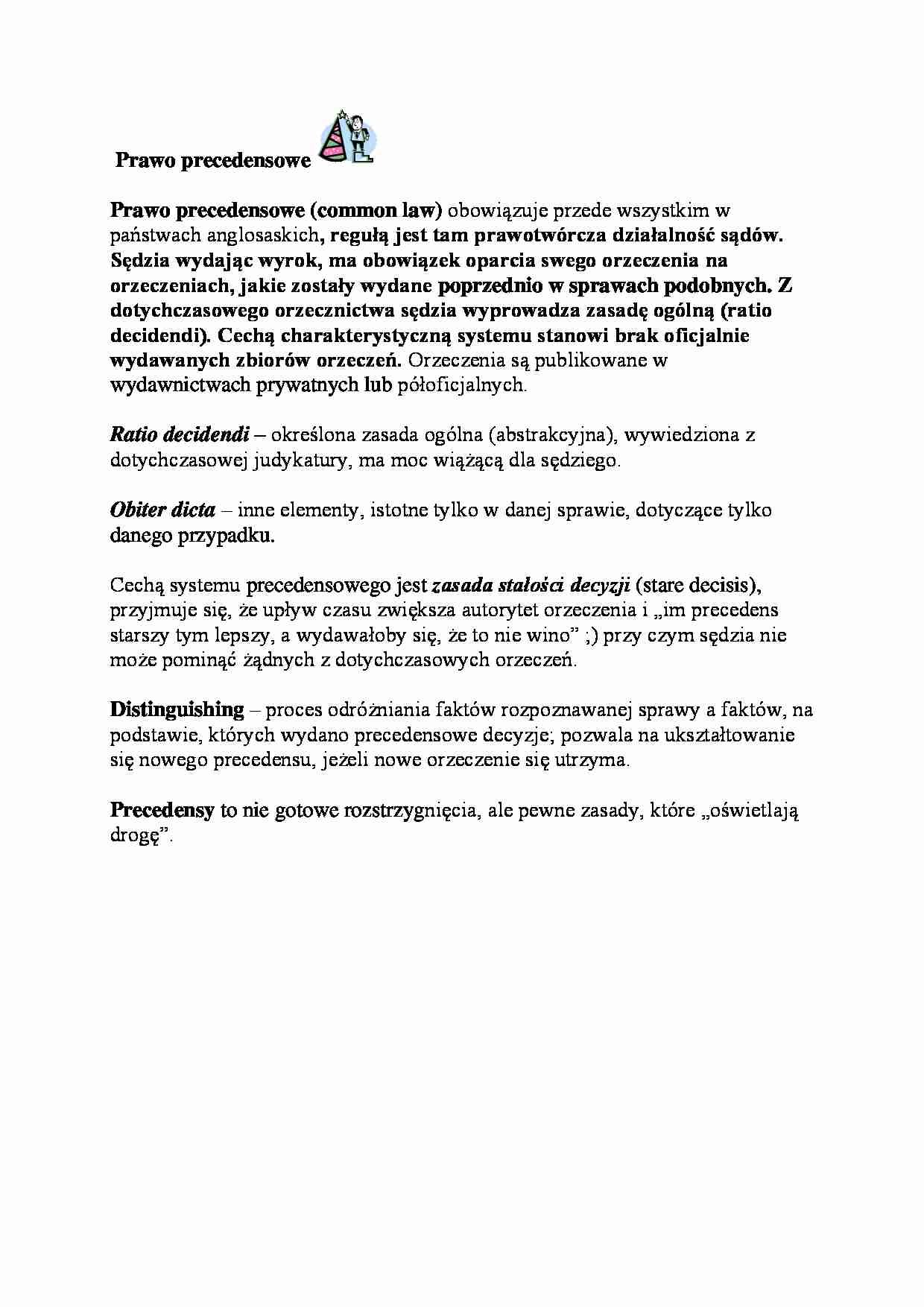 Prawo precedensowe - wykład - strona 1