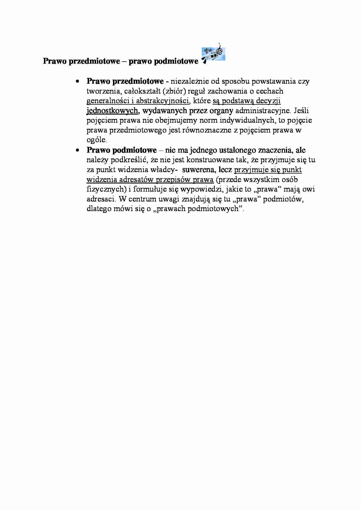 Prawo przedmiotowe -wykład - strona 1