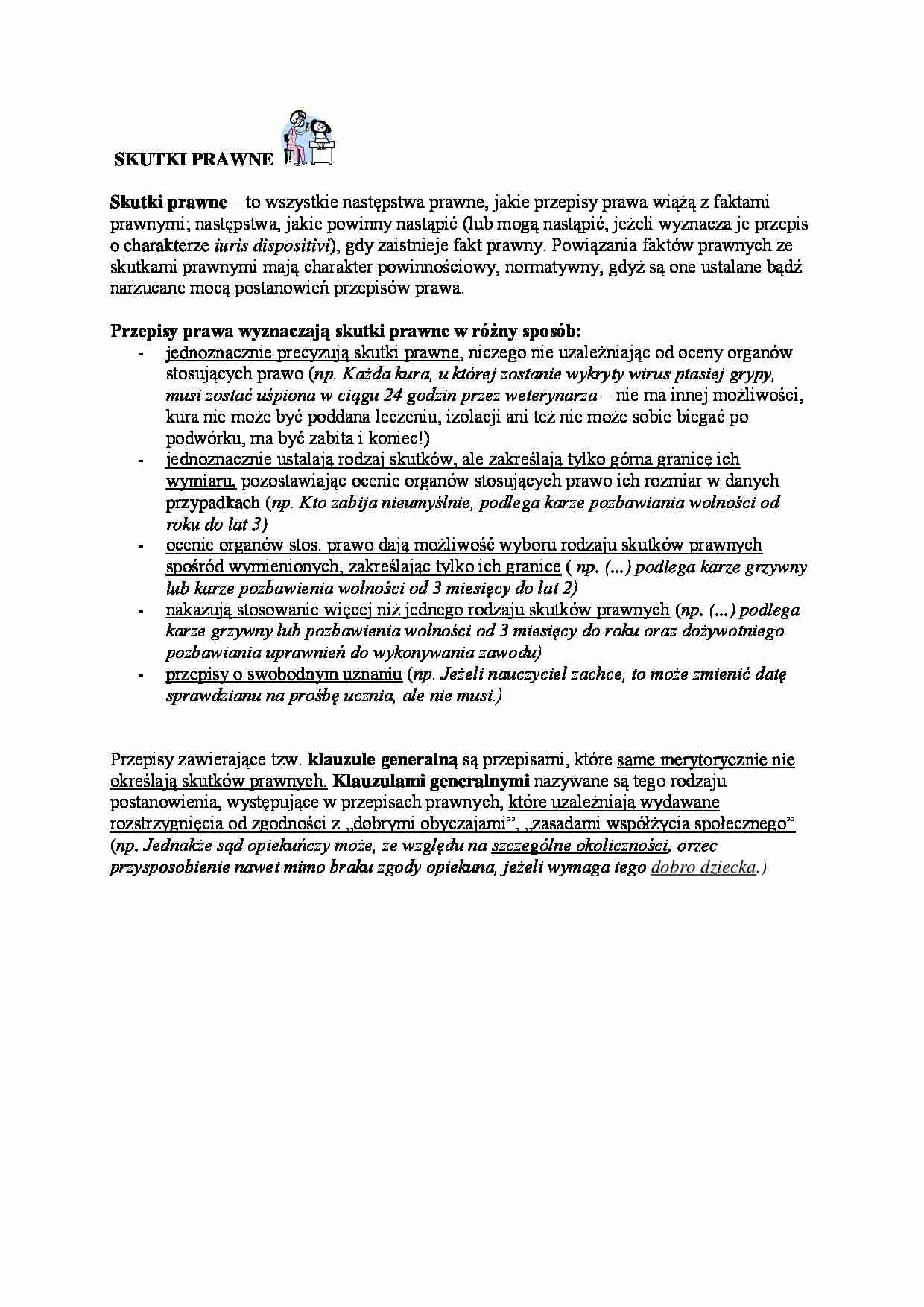 Wykład z prawoznastwa - skutki prawne - strona 1