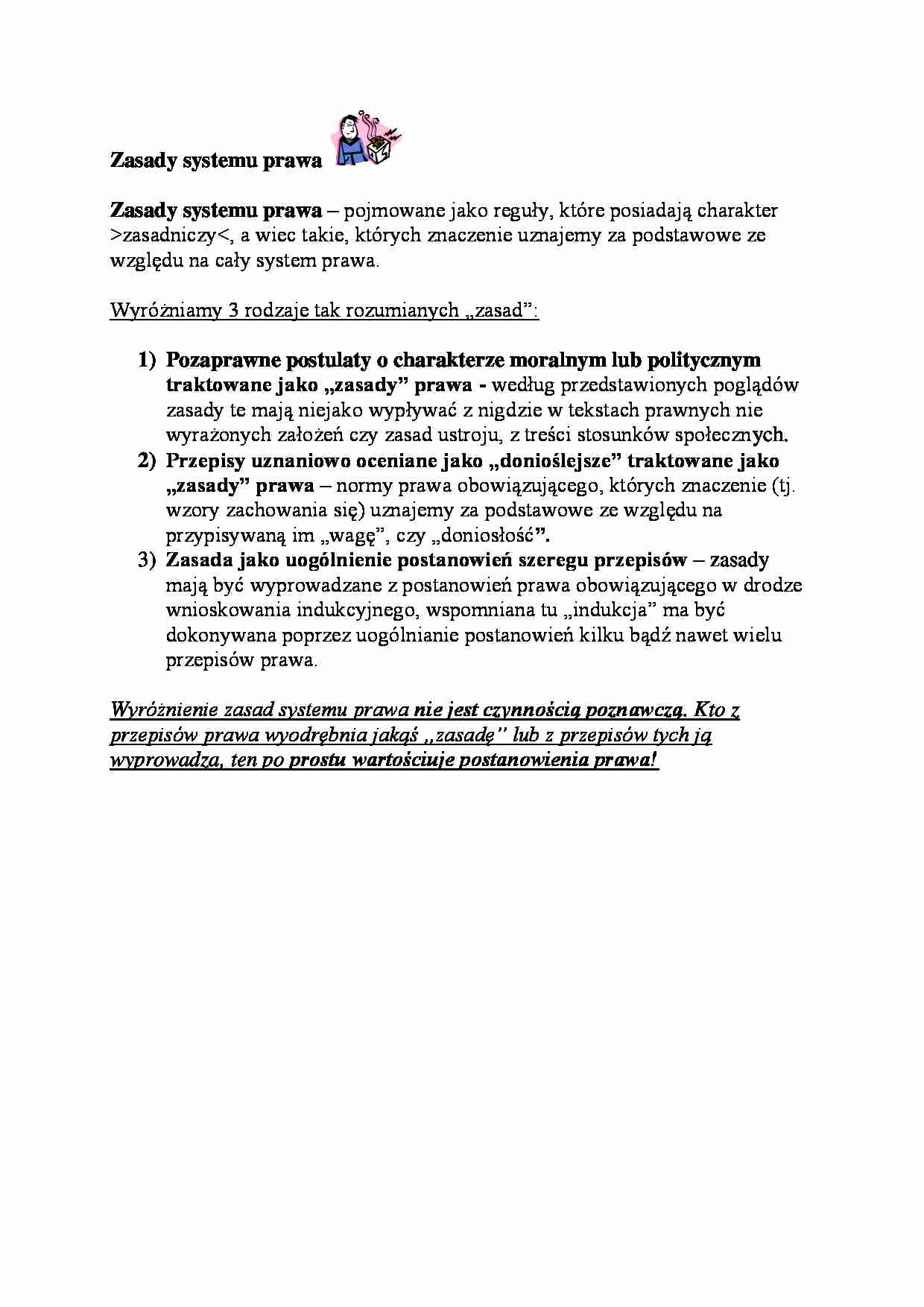 Zasady systemu prawa - strona 1