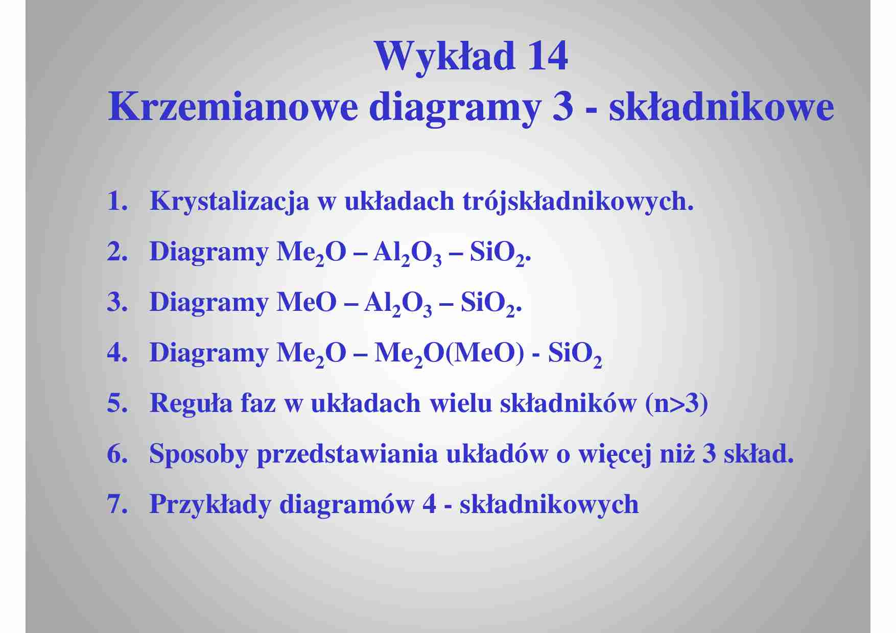 Krzemianowe diagramy - krystalizacja - omówienie - strona 1