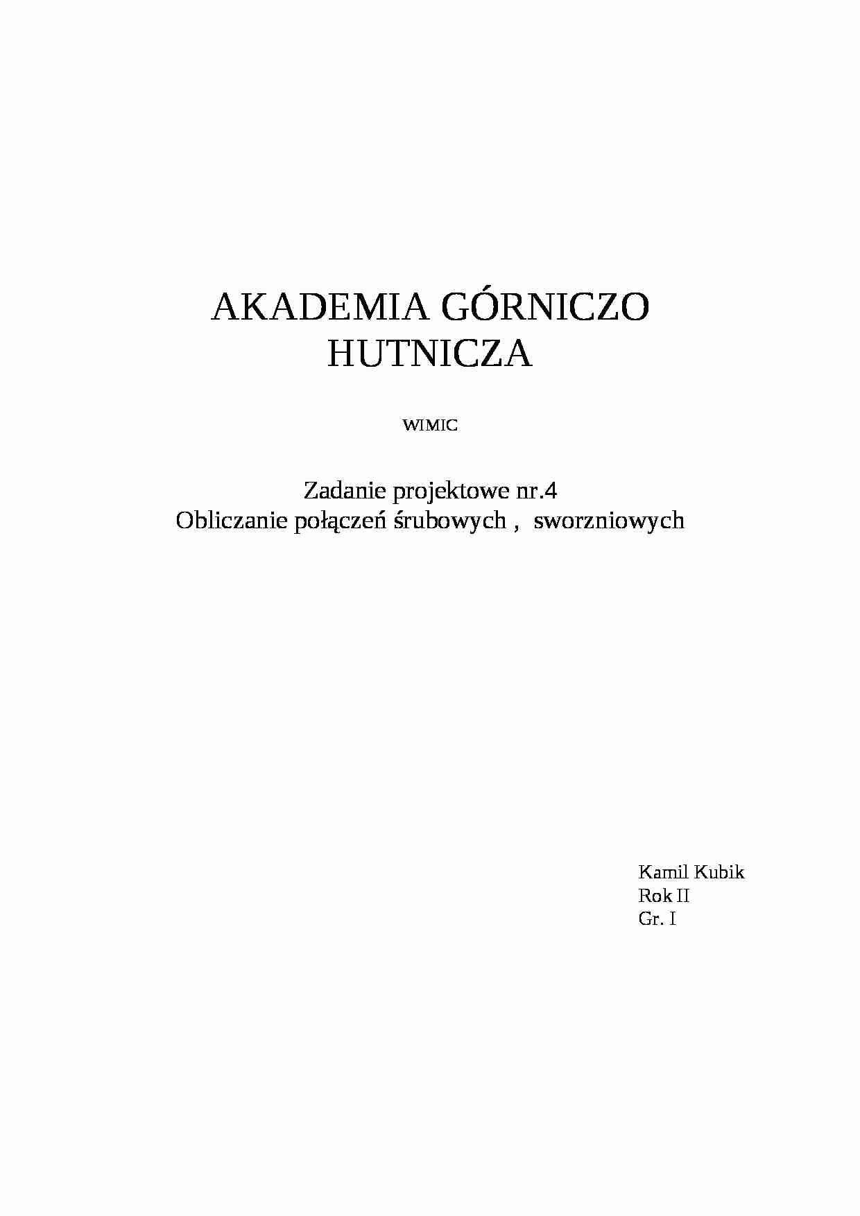 Obliczanie połączeń śrubowych - omówienie - strona 1
