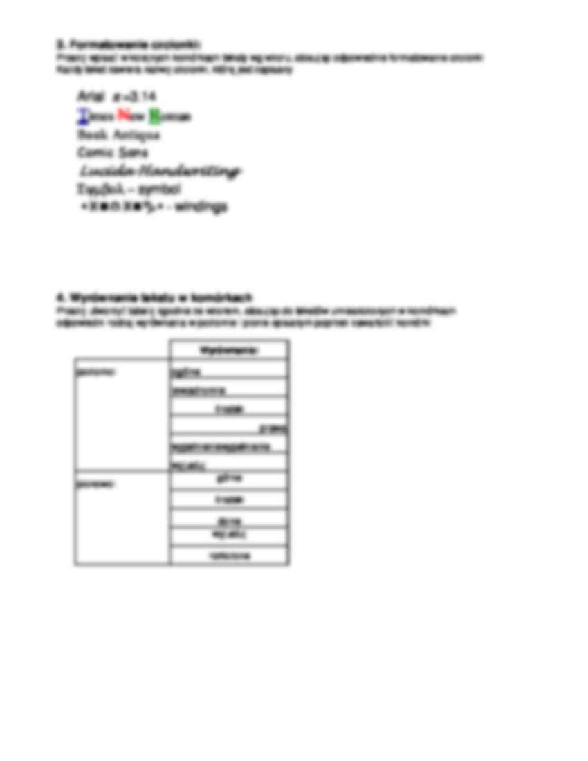 Excel - formatowanie tekstu - omówienie - strona 2