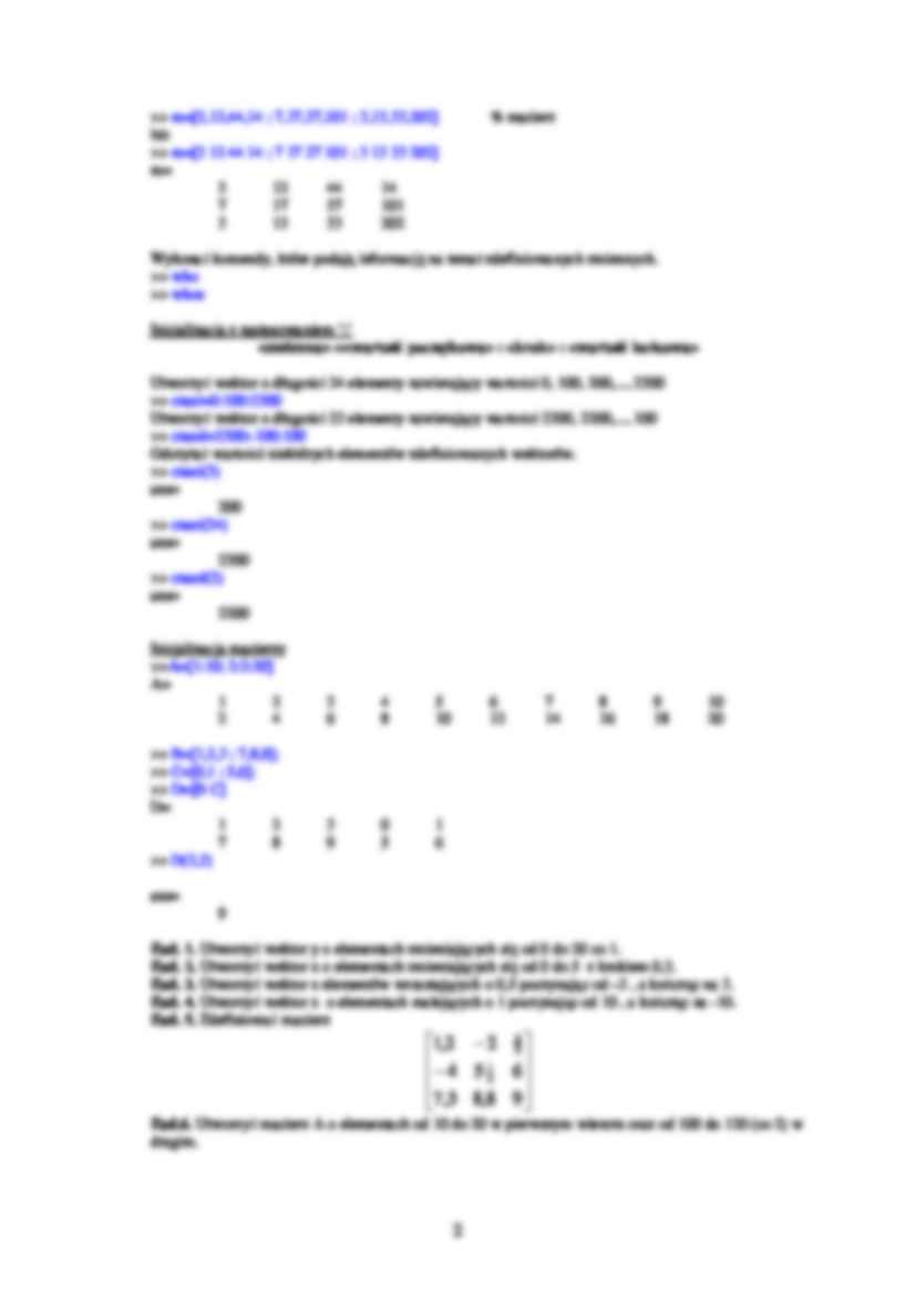 Matlab obliczenia - omówienie - strona 2