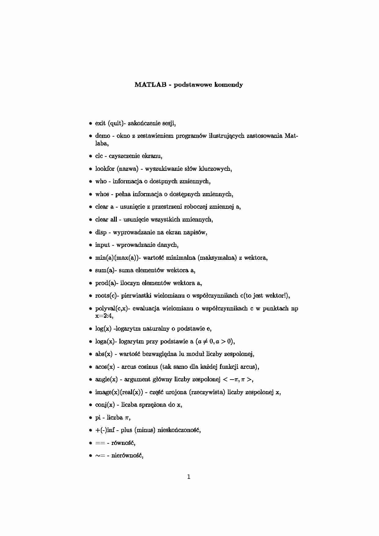 Automatyka - podstawowe komendy - strona 1