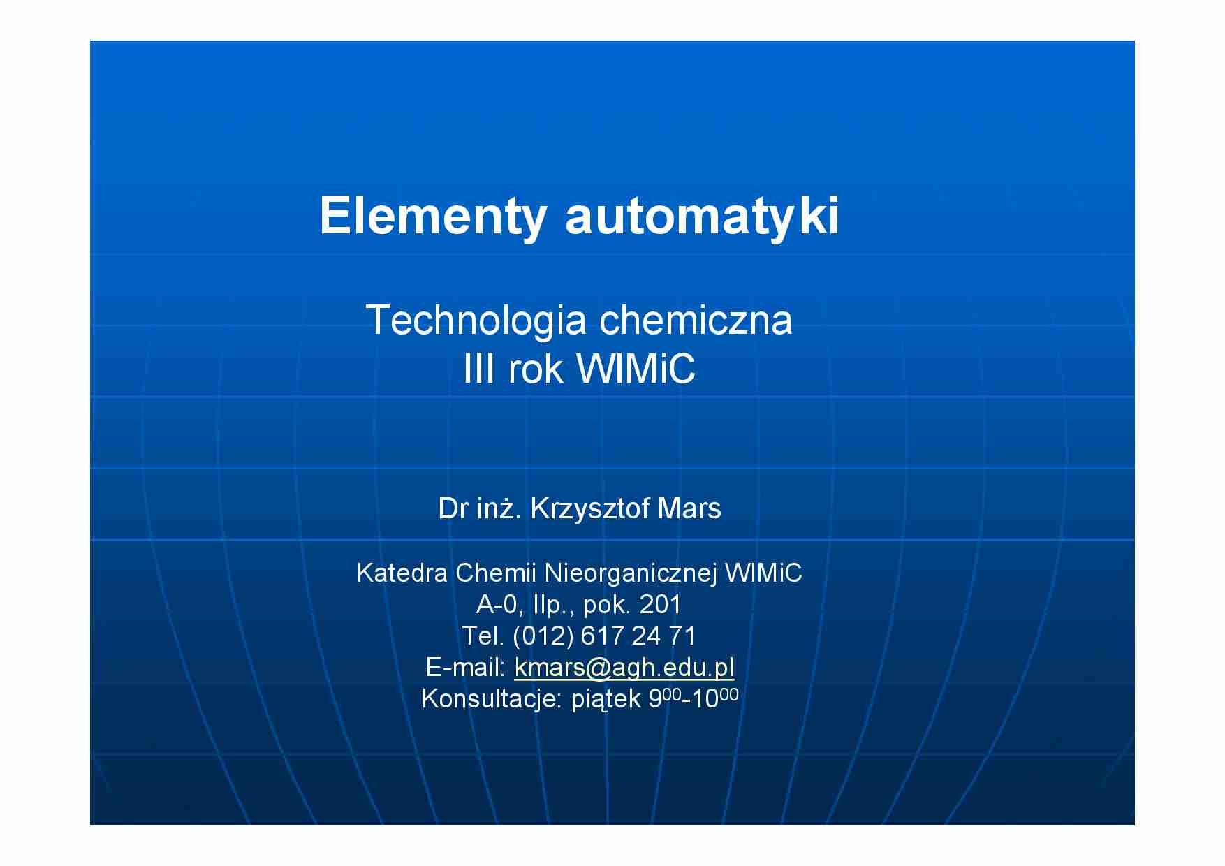 Elemanty automatyki - omówienie - strona 1