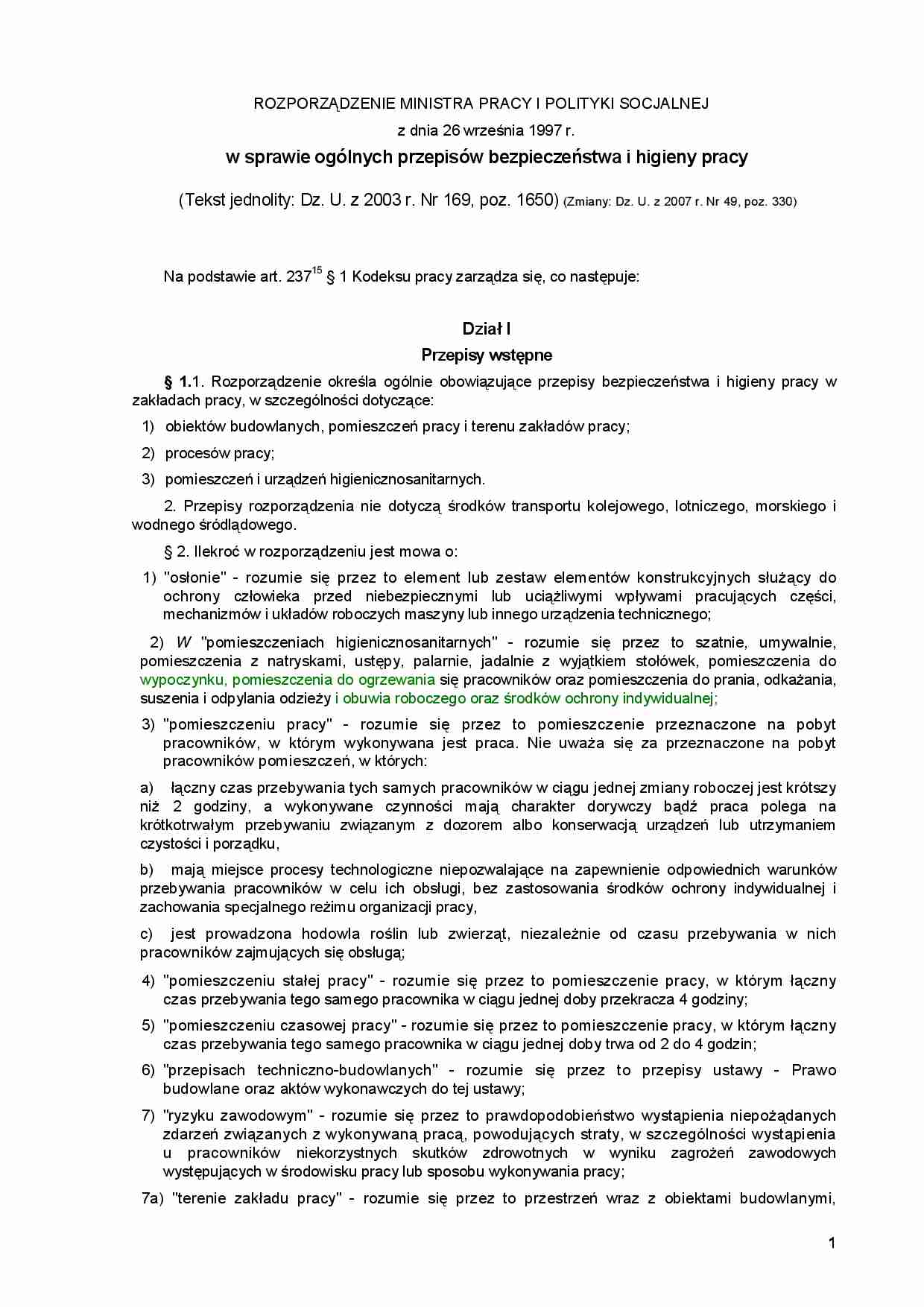 Higiena pracy -  ogólne - omówienie - strona 1