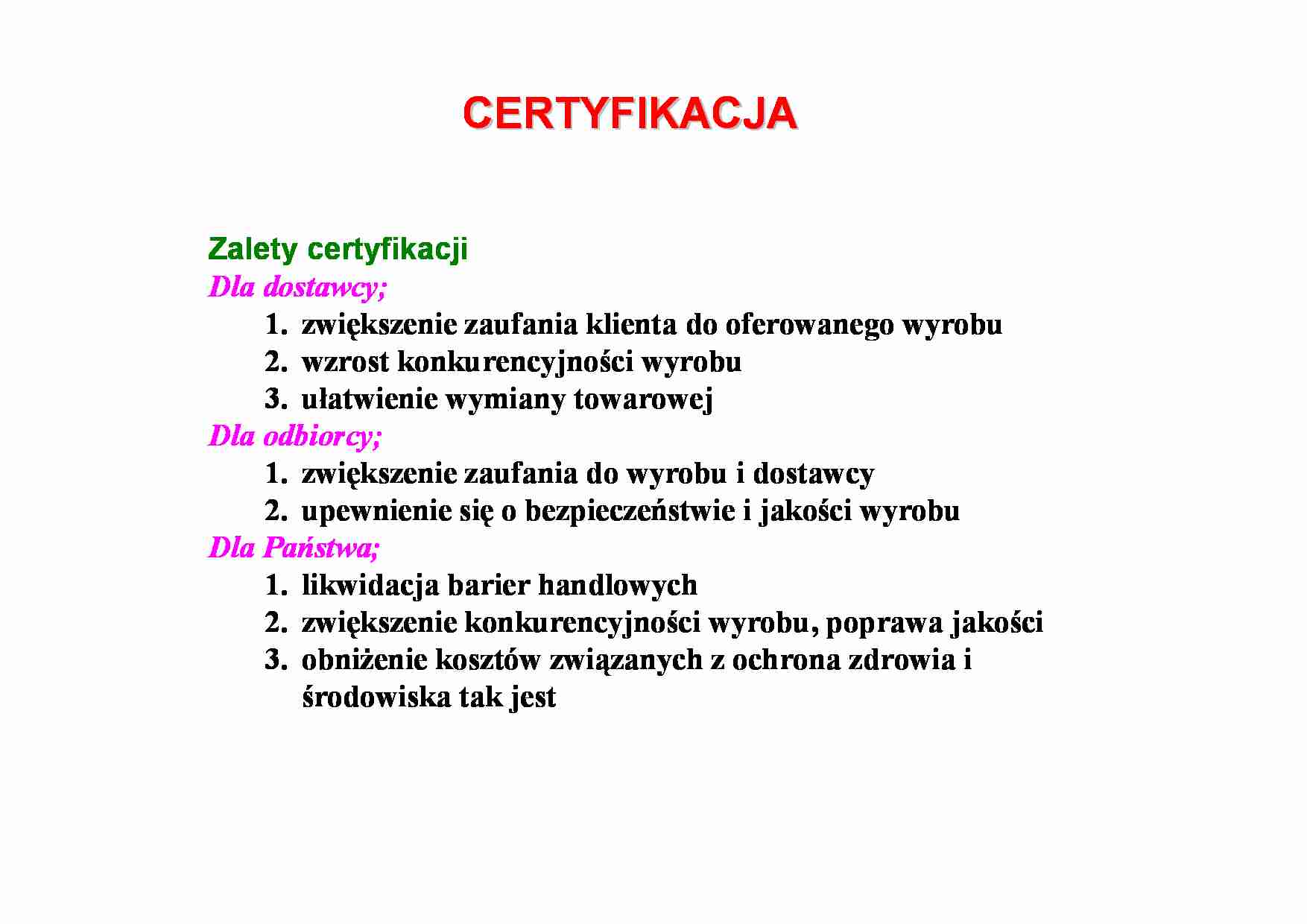Certyfikacja wyrobów - omówienie - strona 1