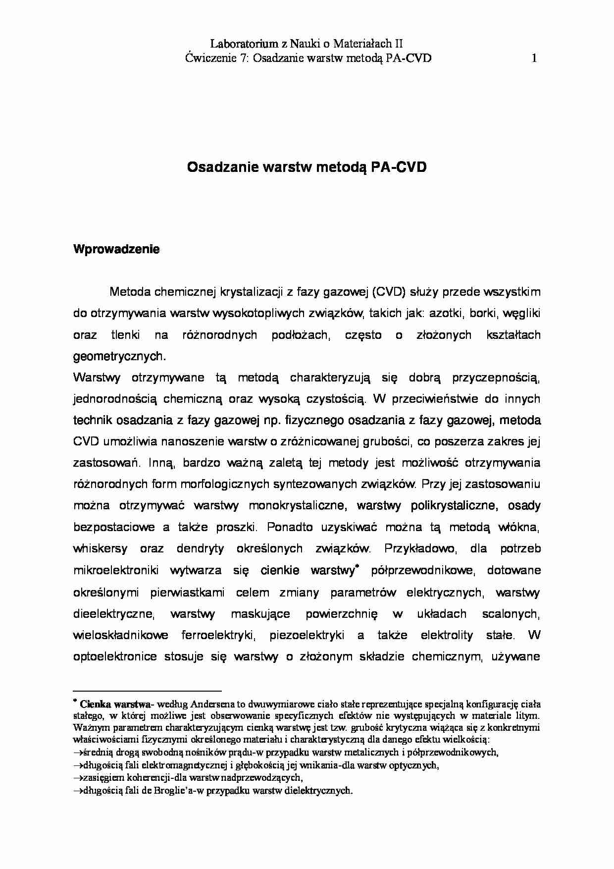 Osadzanie warstw - omówienie - strona 1